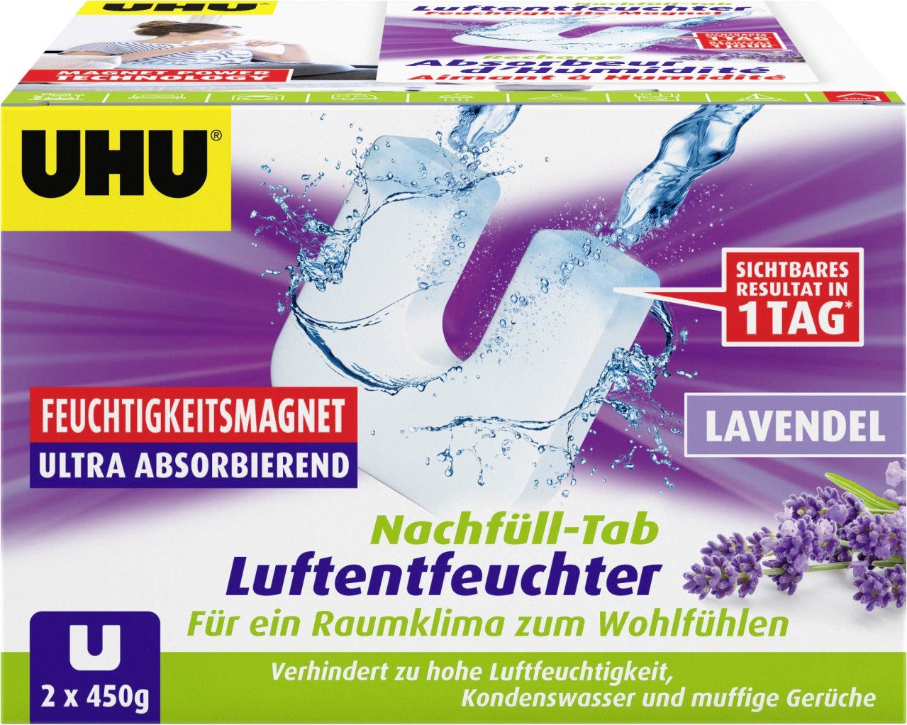 UHU Luftentfeuchter UHU Luftentfeuchter Feuchtigkeitsmagnet Lavendel günstig online kaufen