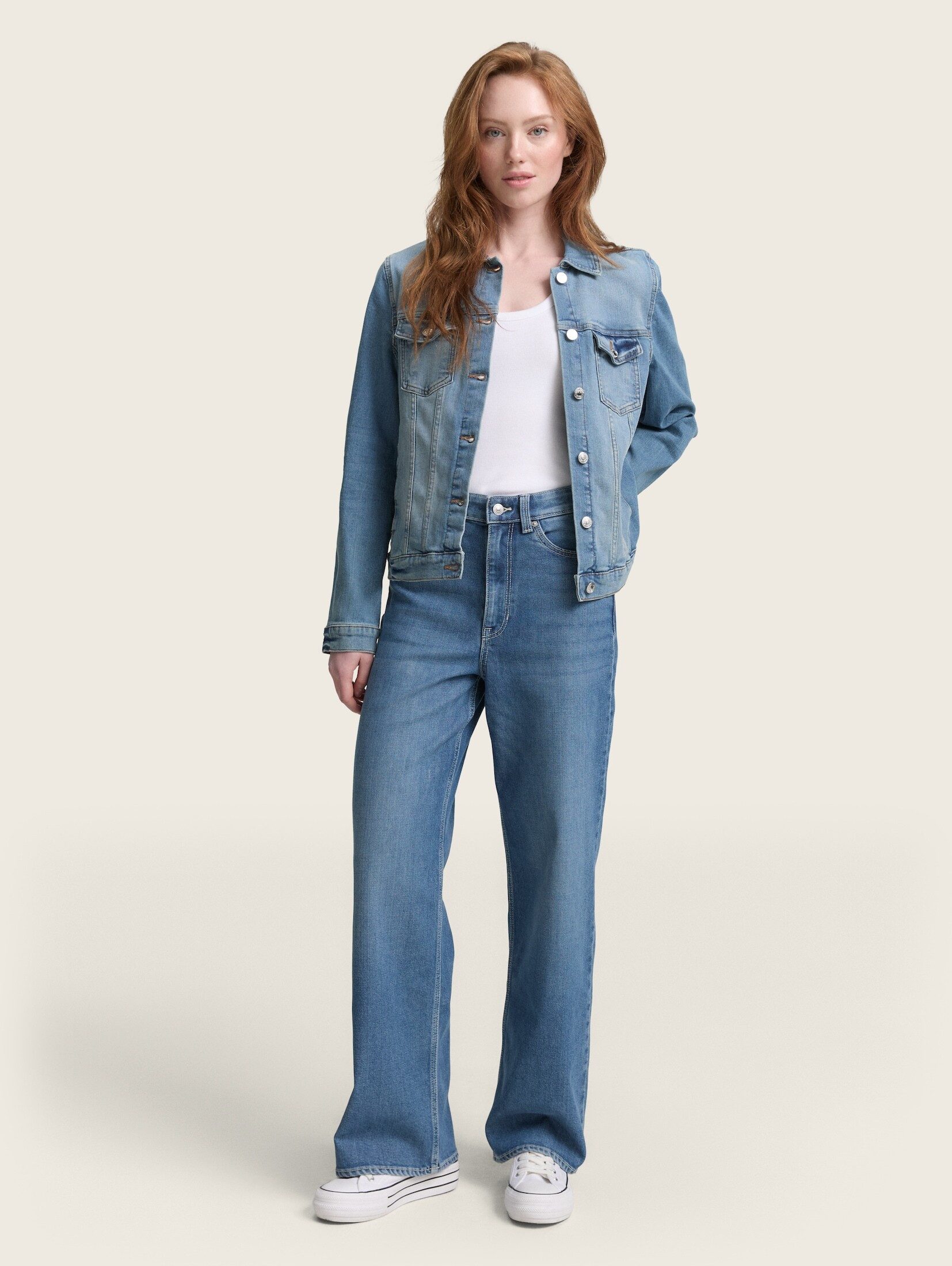 TOM TAILOR Denim Weite Jeans Jeanshosen TTLINOU WIDE High Waist Jeans günstig online kaufen