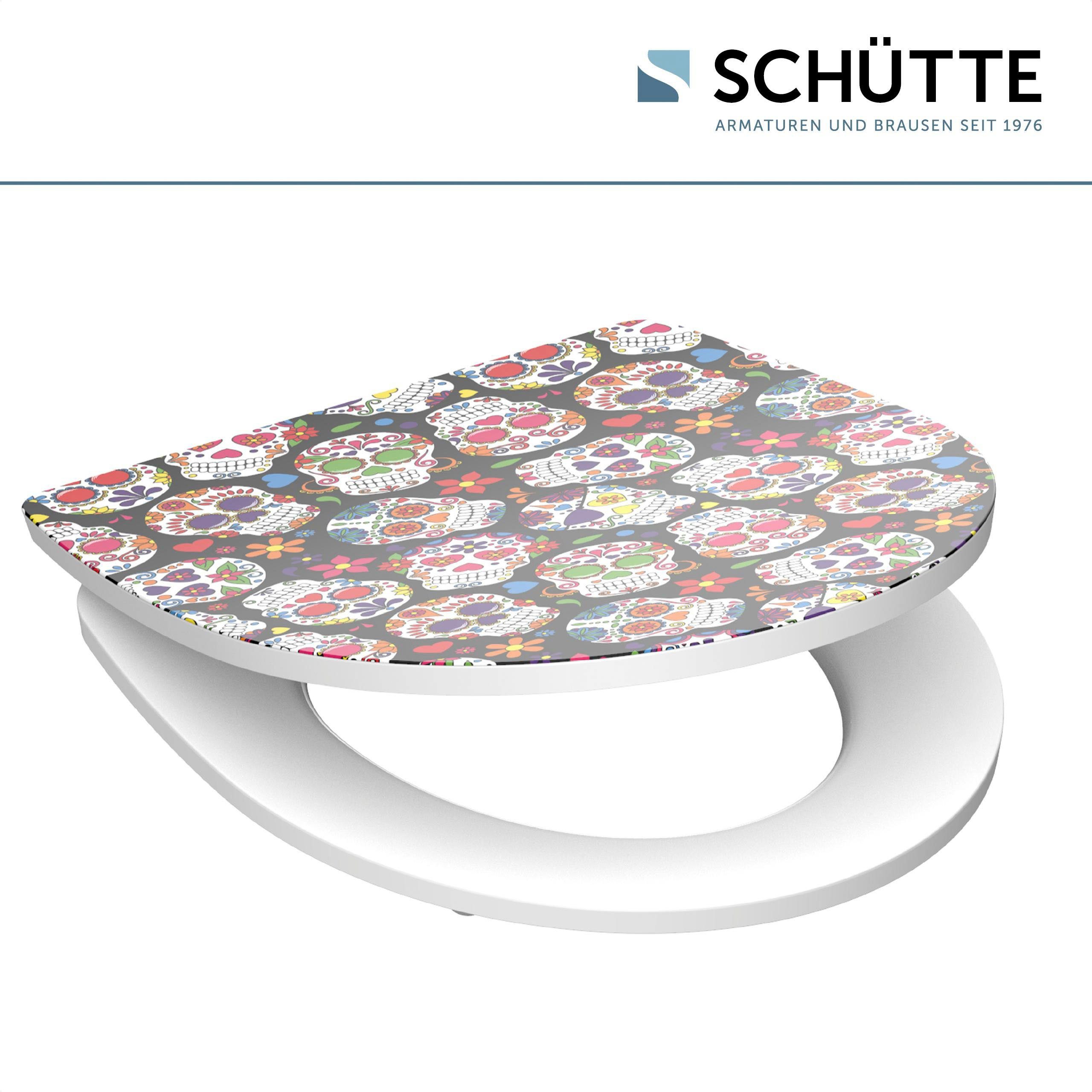 Schütte WC-Sitz Crazy Skull, Duroplast,mit Absenkautomatik und Schnellverschluss, High Gloss