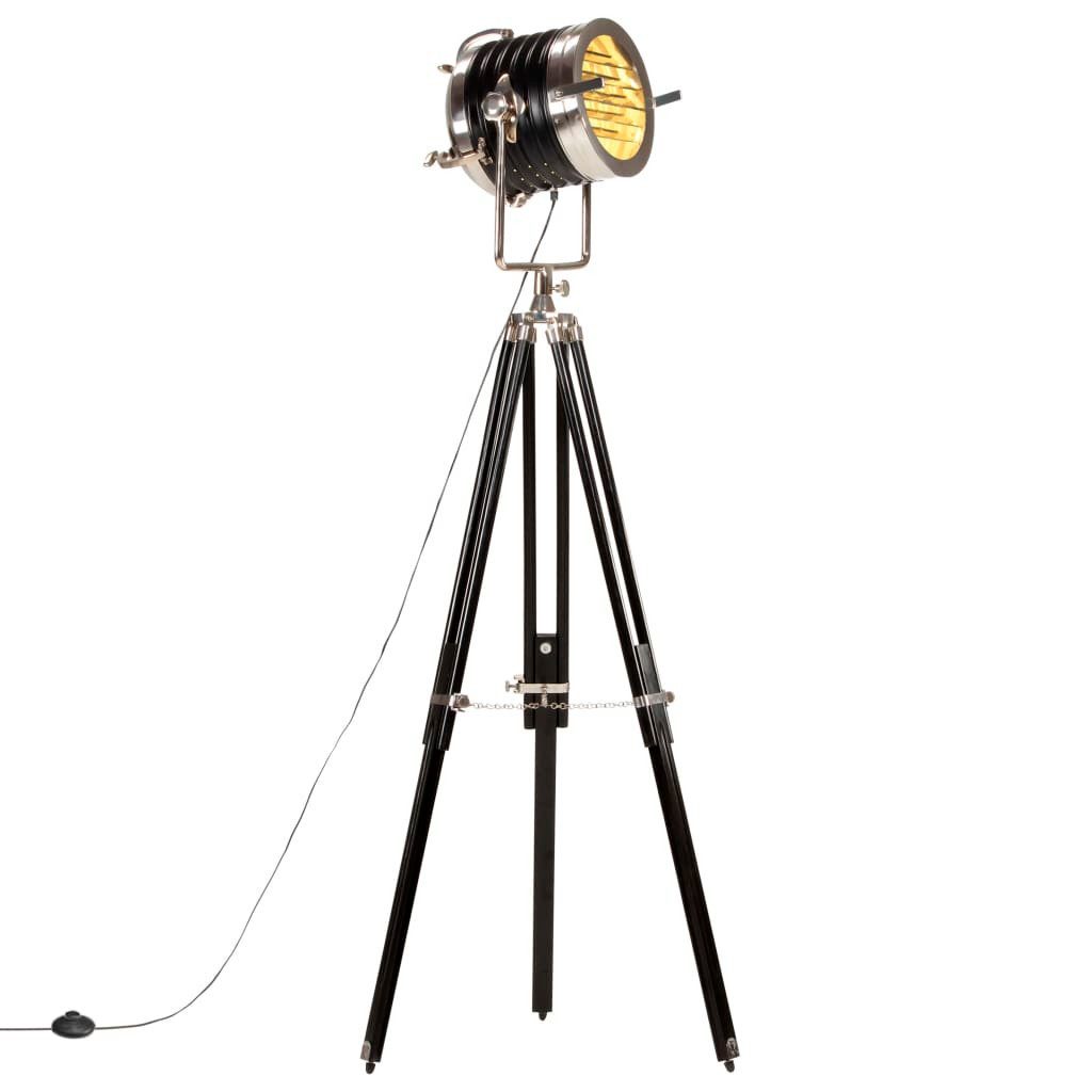 vidaXL Deckenleuchte Stativlampe Schwarz Massivholz 171 cm