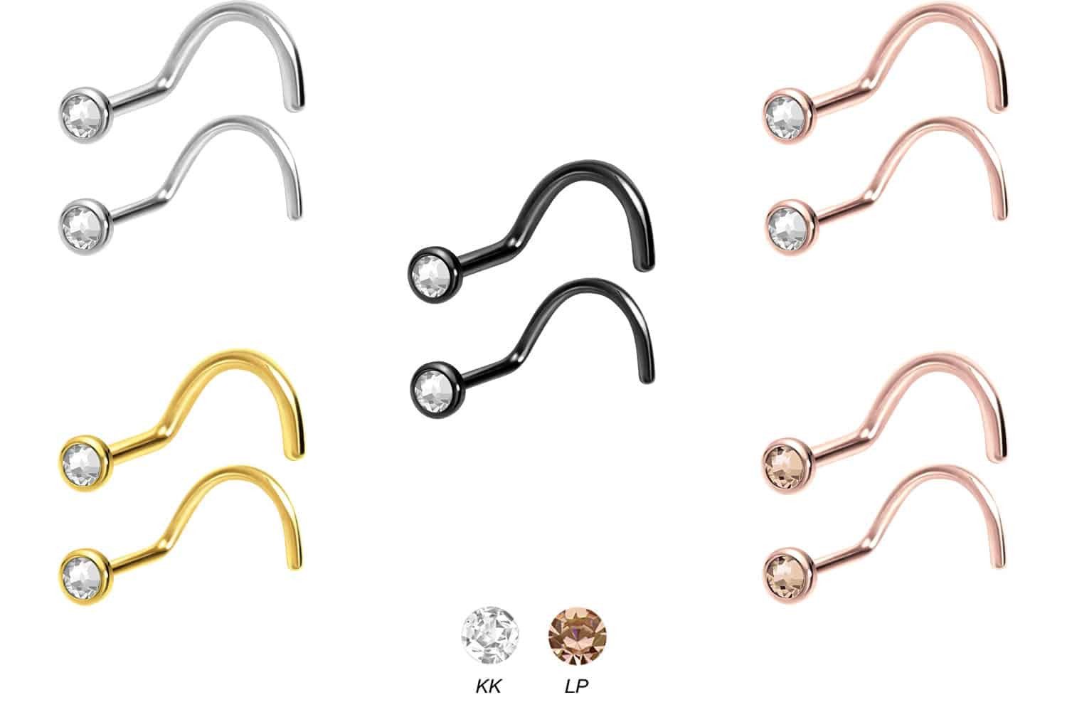 PIERCINGLINE Nasenpiercing Chirurgenstahl Nasenstecker Spirale FLACHE günstig online kaufen