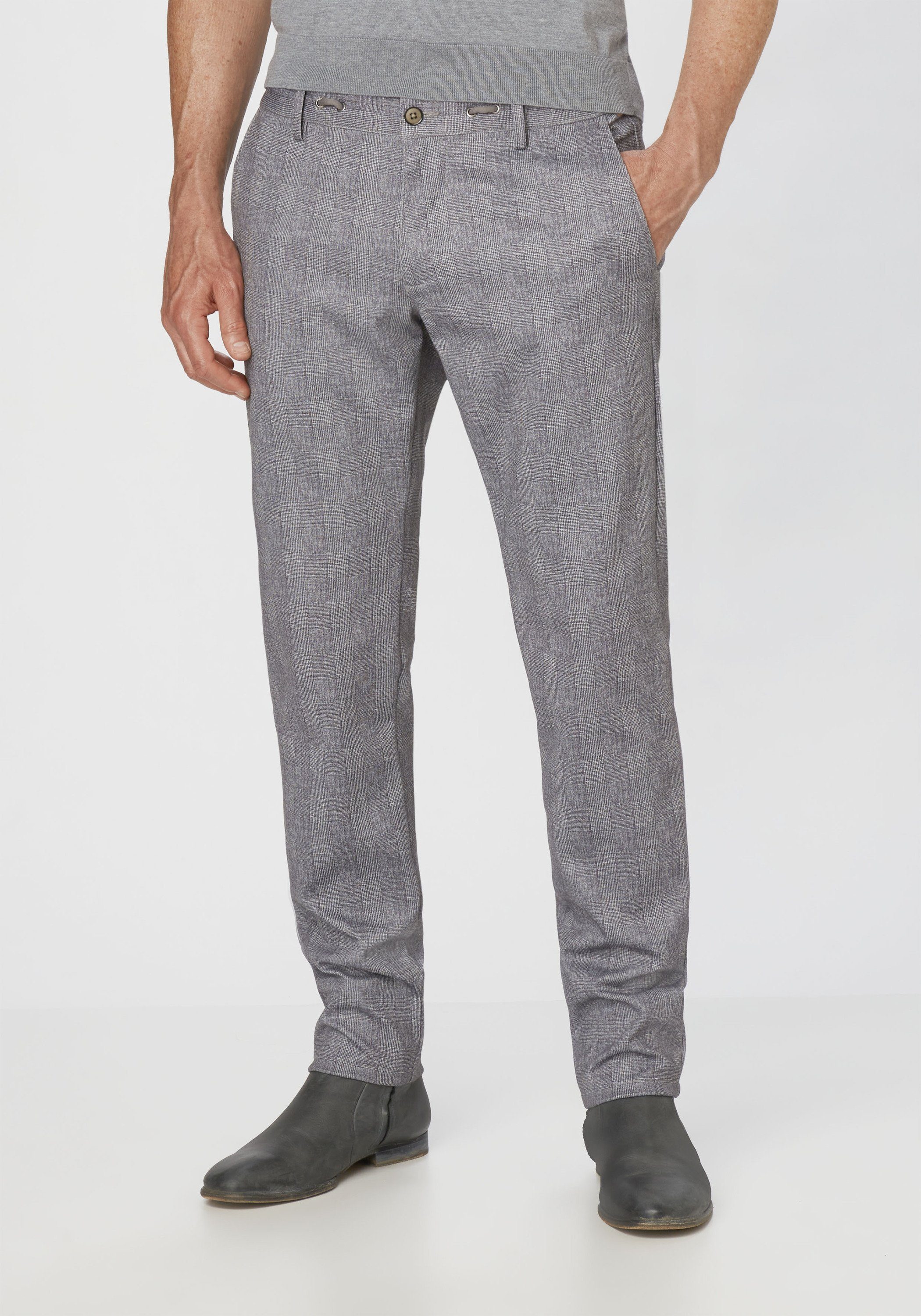 Colwood Jogg Slim-Fit grey Chinohose Karomuster Chinohose mit Redpoint