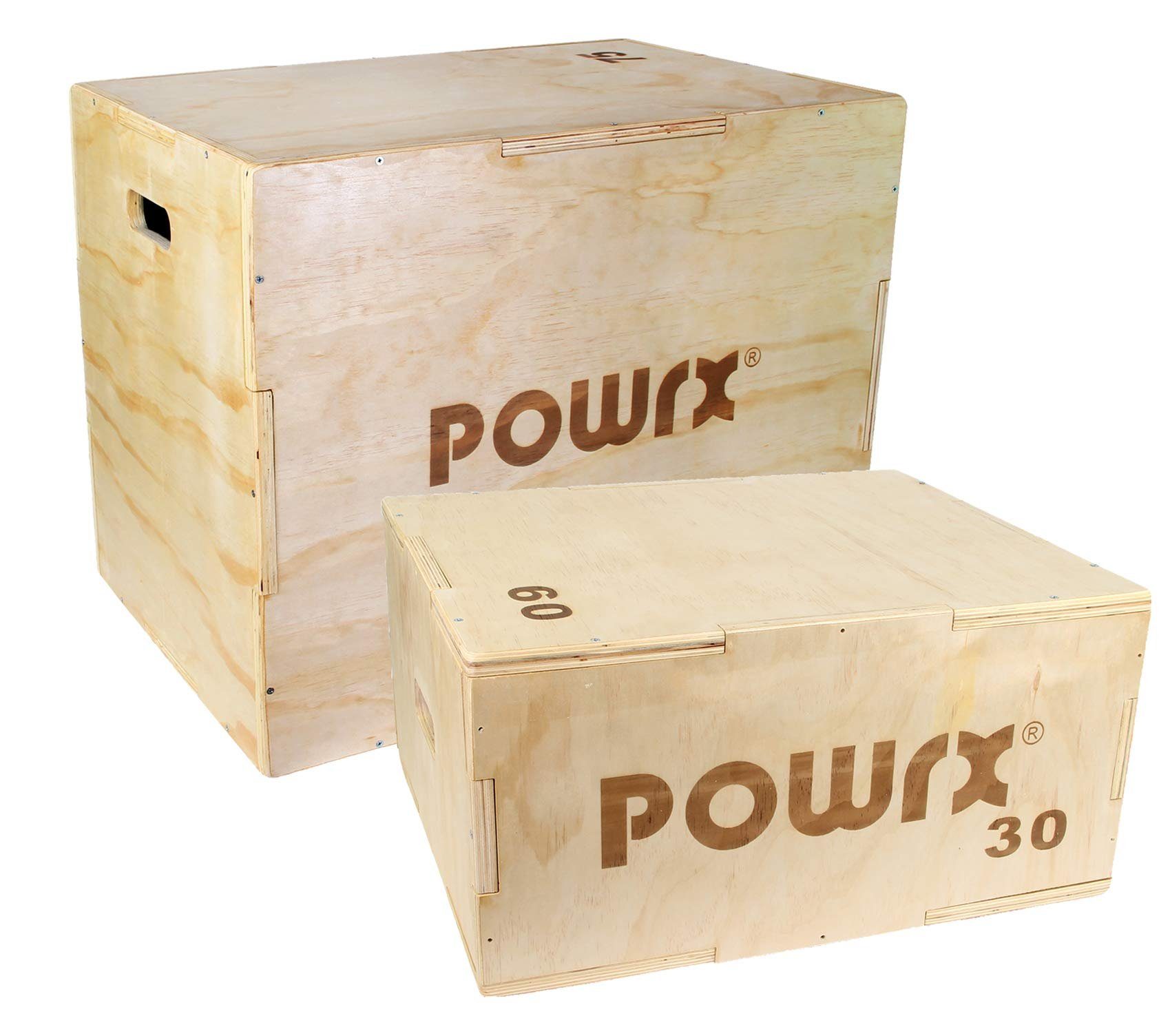 POWRX Hochsprungmatte Holz Jumpbox Sprungkasten, Größenvarianten (L/75 x 50 x 60 cm), Large (L/B/H) 75 X 50 X 60 Cm L (75x50x60)
