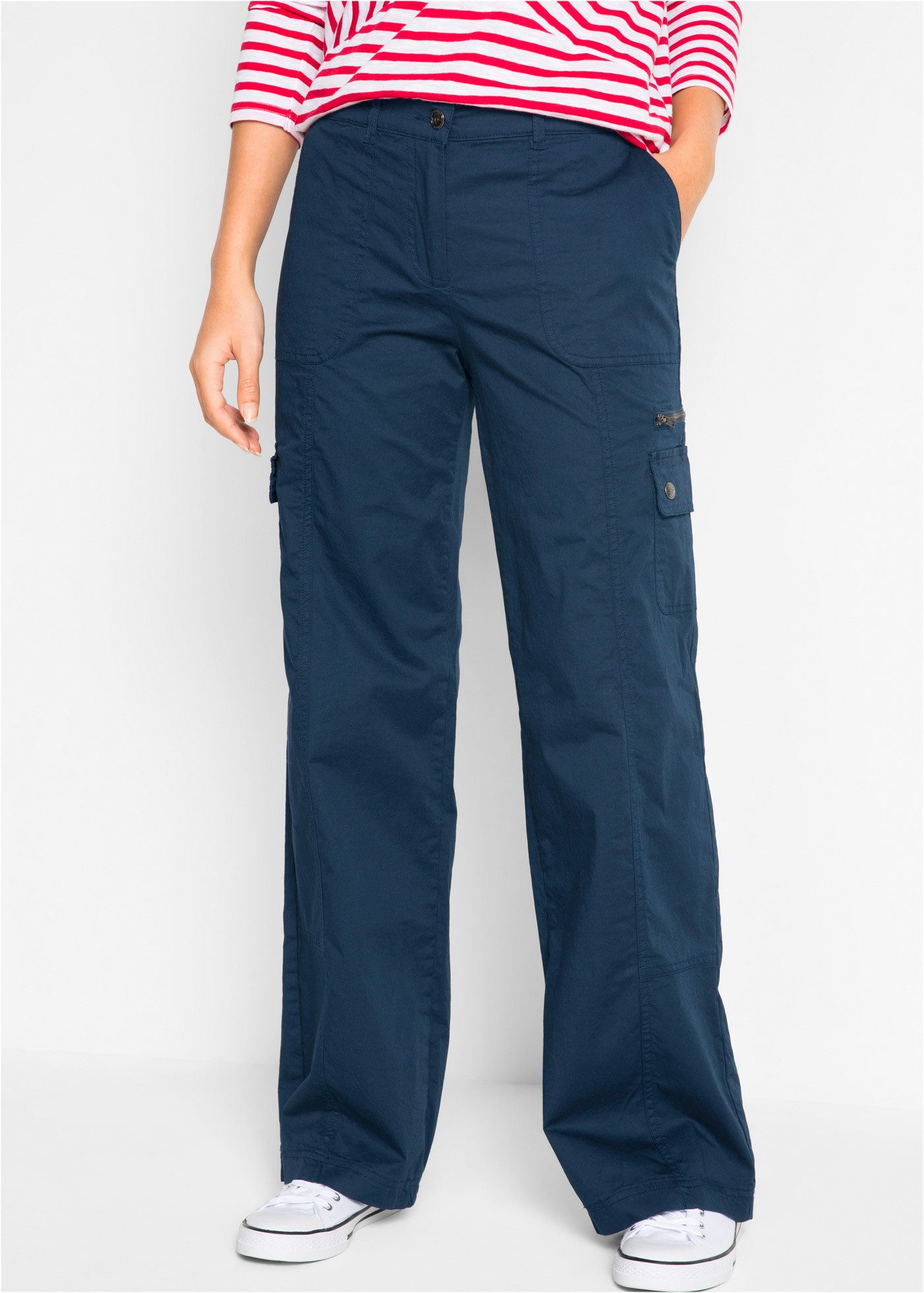 bonprix Cargohose (1-tlg) aus Baumwolle mit Elasthan, weite Passform, regul günstig online kaufen