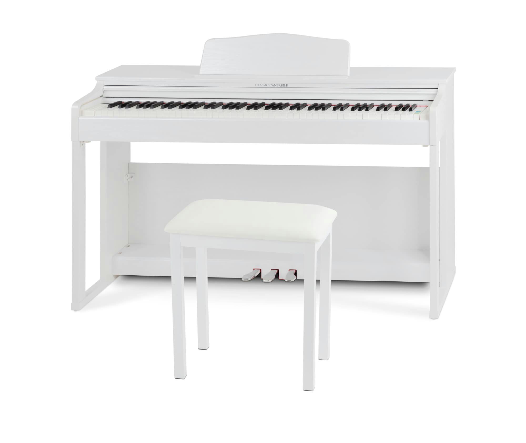 FunKey Klavierbank Hochwertiger mit Kunstleder Gepolsterte Sitzfläche stabilen - 50 Weiß (Sitzhöhe aus Pianobank Keyboardhocker Metallbeinen cm)