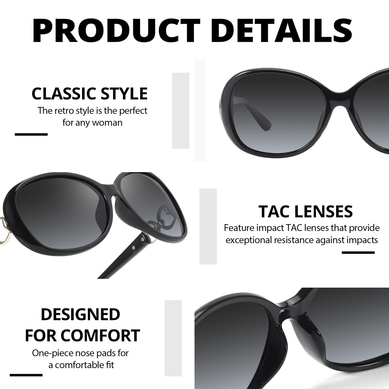 RWEUOQ Retrosonnenbrille Set mit 3 großen günstig online kaufen