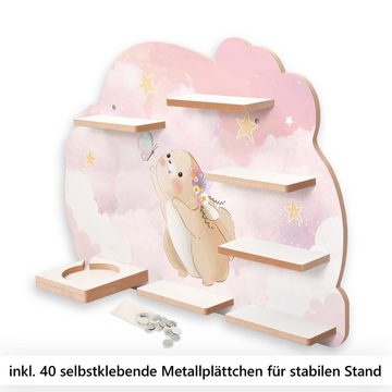 Kreative Feder Wandregal MUSIKBOX-REGAL Neugieriges Häschen, für TONIE-BOX und TONIES inkl. 40 Metallplättchen