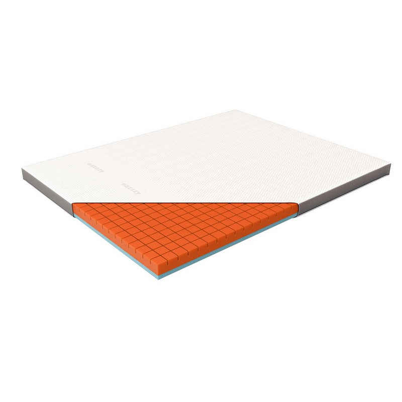 Matratzenauflage eazzzy Premium Cube Topper, 160 x 200 x 9 cm Genius, 2-Seiten-Wendetopper (weiche & feste Seite) für Matratze