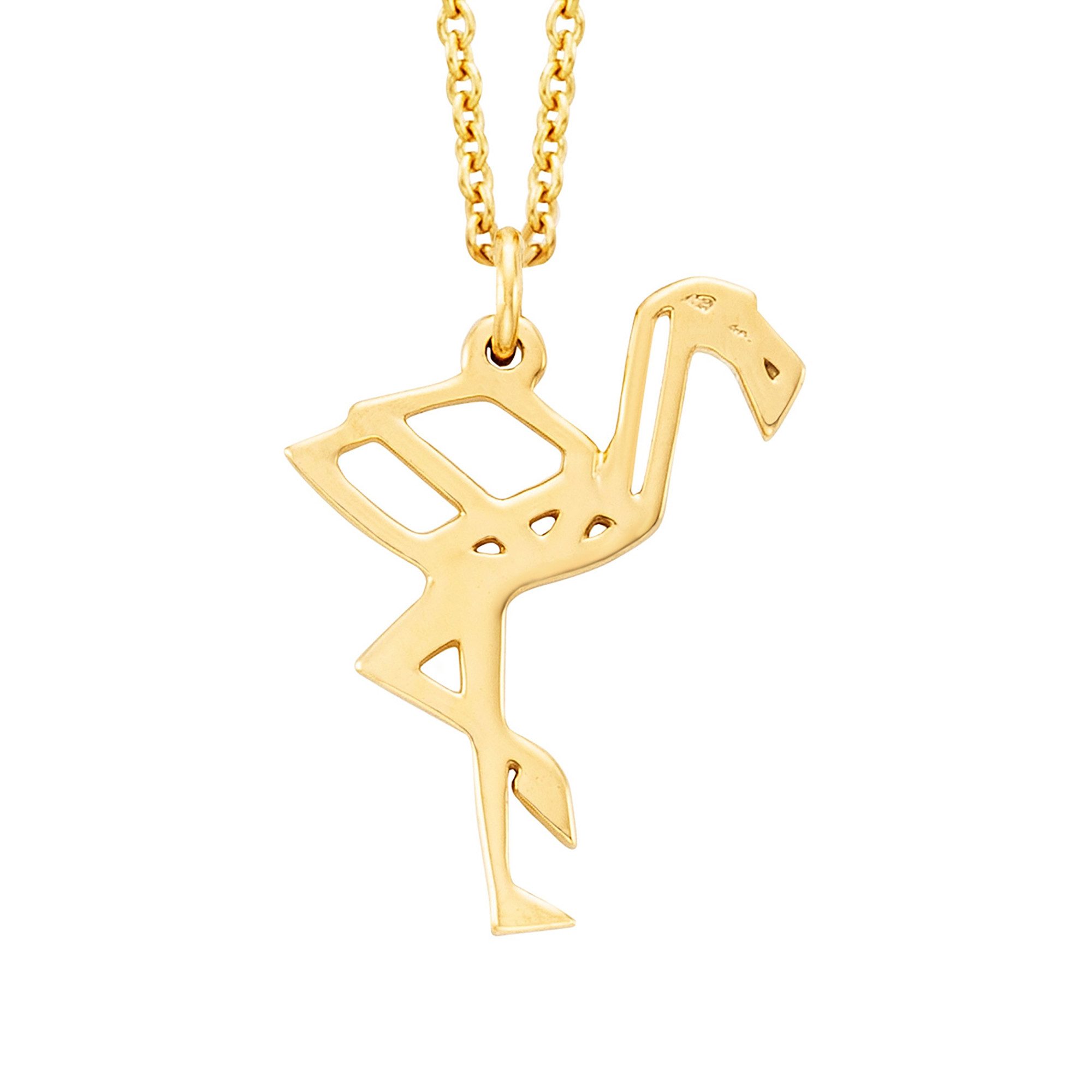 Julie Julsen Kette mit Anhänger 925/- Sterling Silber vergoldet Flamingo
