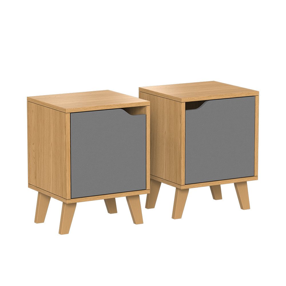 Vicco Nachtschrank Malu, Eiche/Anthrazit, 2 Teile günstig online kaufen