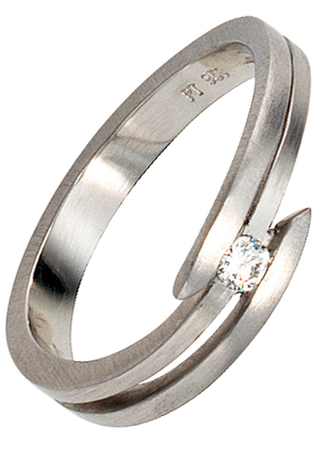 JOBO Diamantring Platinring, 950 Platin matt mit einem Diamant