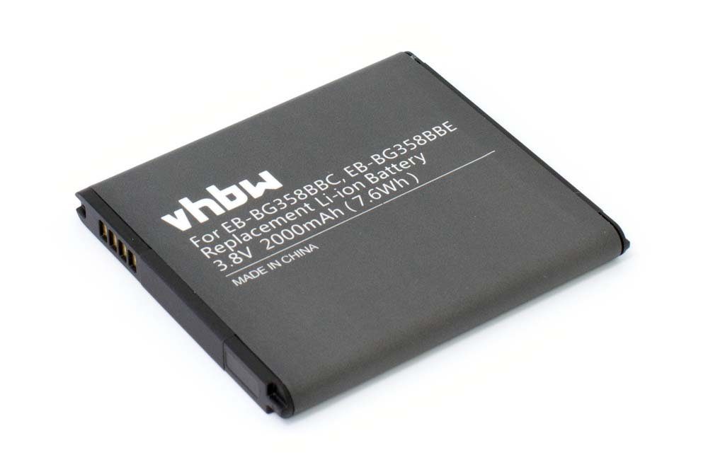 vhbw EB-BG358BBC, Smartphone-Akku für 2000 mAh Samsung Ersatz (3,8 V) EB-BG358BBE Li-Ion für