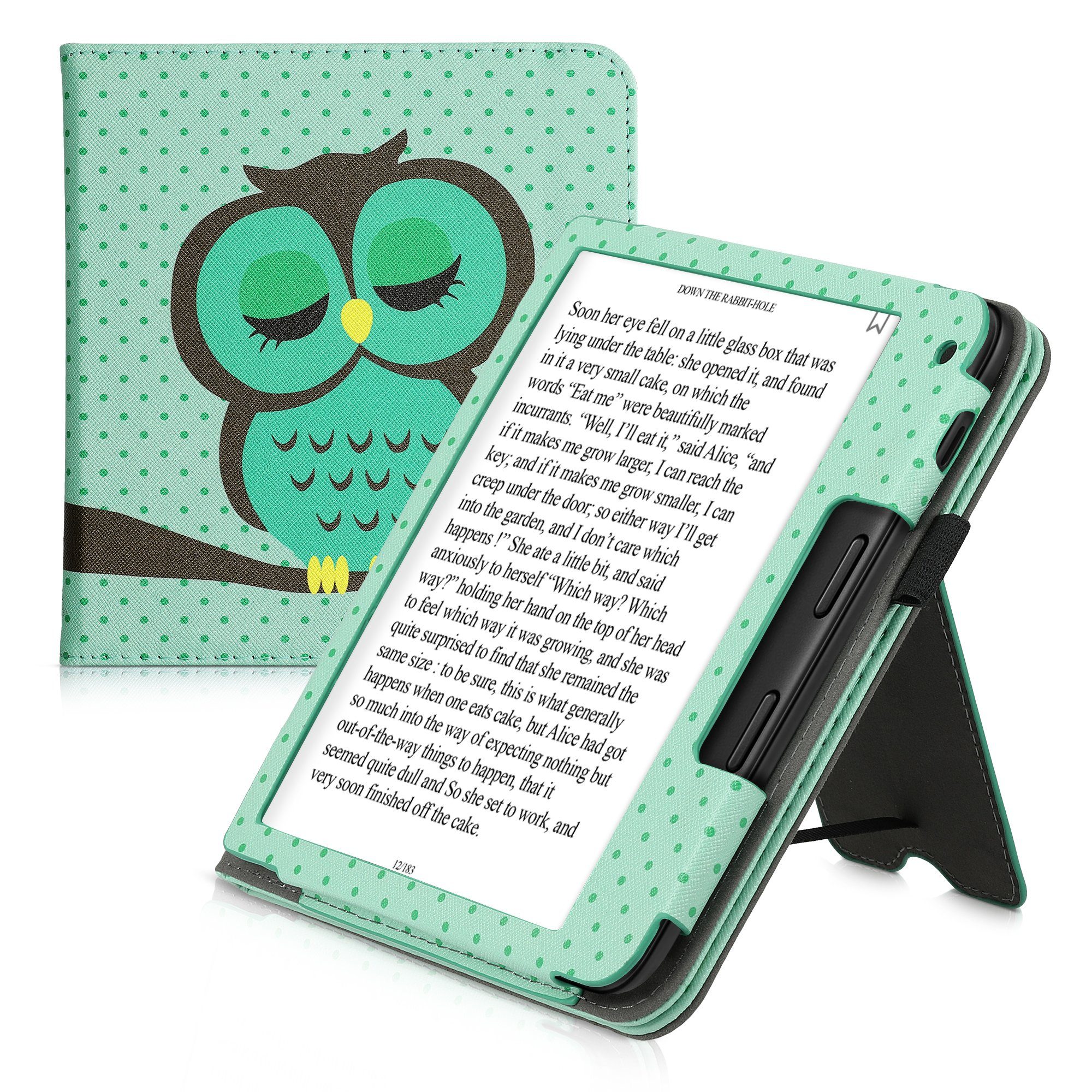 Kwnobile Flip Case Für Kobo Nia – Mit Handschlaufe & Standfunktion, Mint/grau