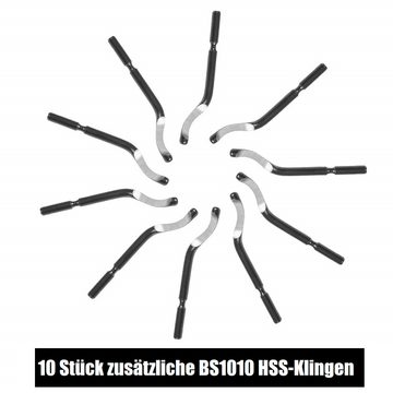 Refttenw Kantenhobel Entgratungswerkzeug-Set, NB1100-Griff mit 10 Klingen