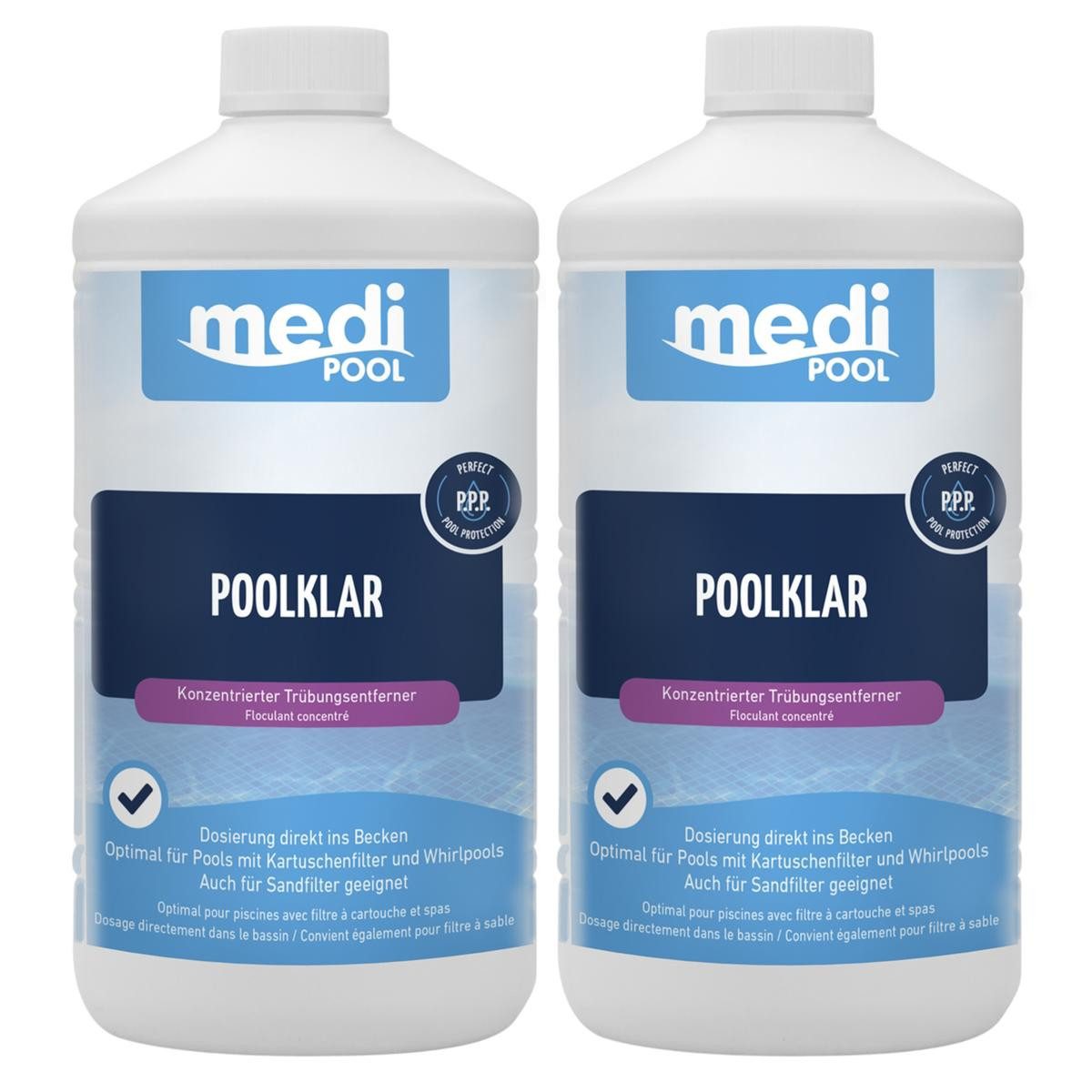 mediPOOL Poolpflege mediPOOL PoolKlar 2x 1L, (Spar-Set)