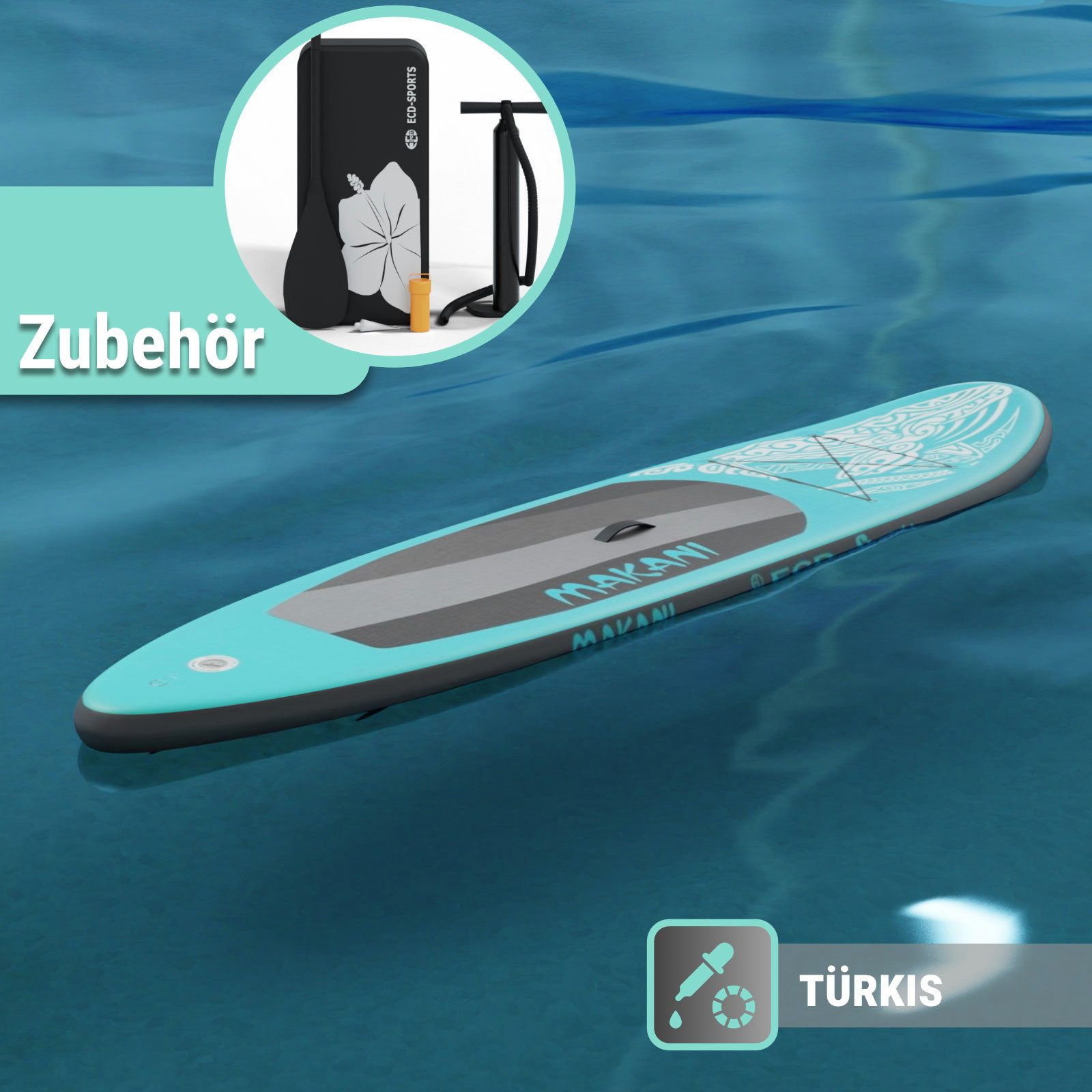 HAGO Inflatable SUP-Board Stand Up Paddle Board Allround SUP Komplettset 320 cm Drop-Stitch-Kern