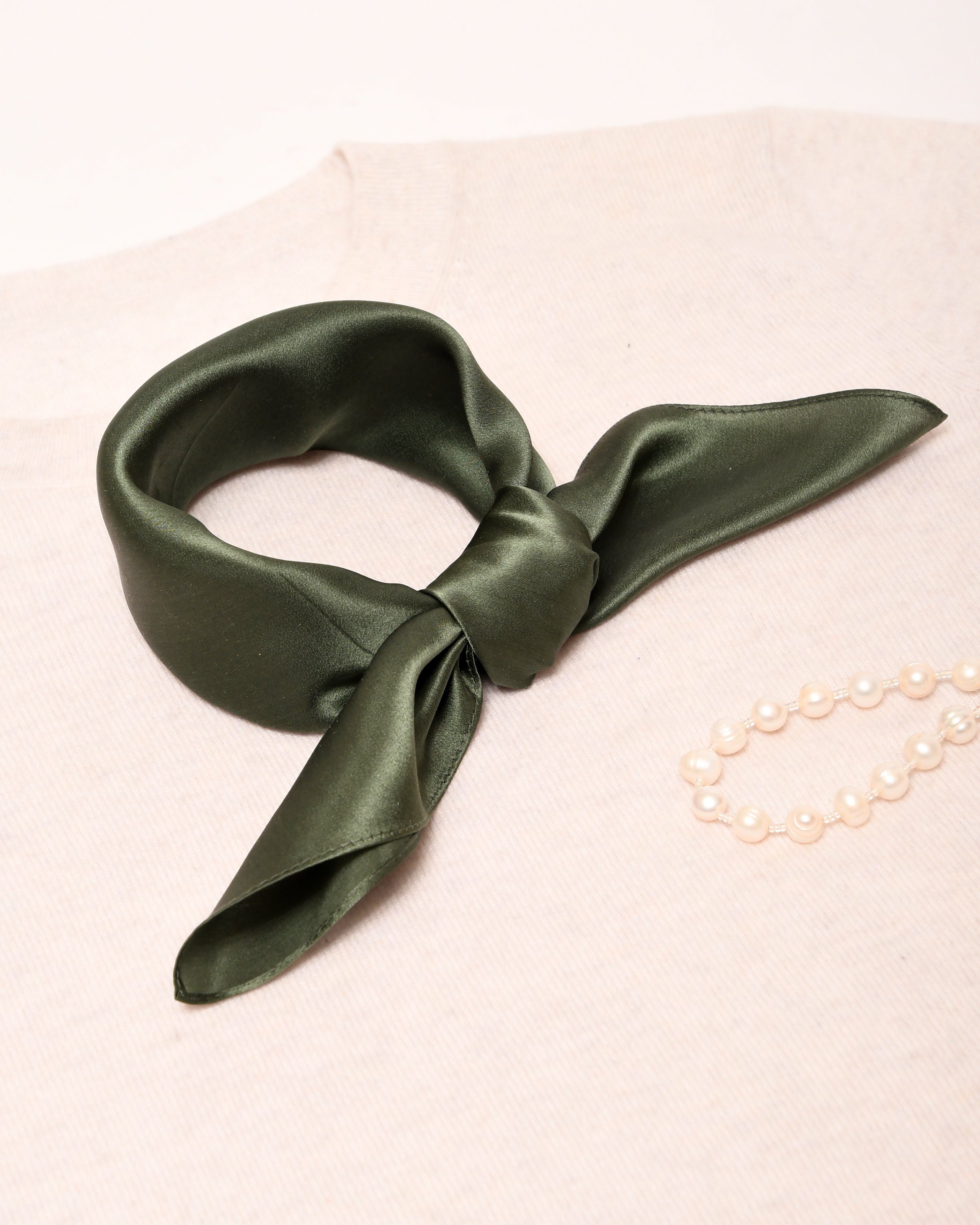 MayTree Seidentuch quadratisch einfarbig 53x53cm Nickituch, Bandana-Schal, günstig online kaufen