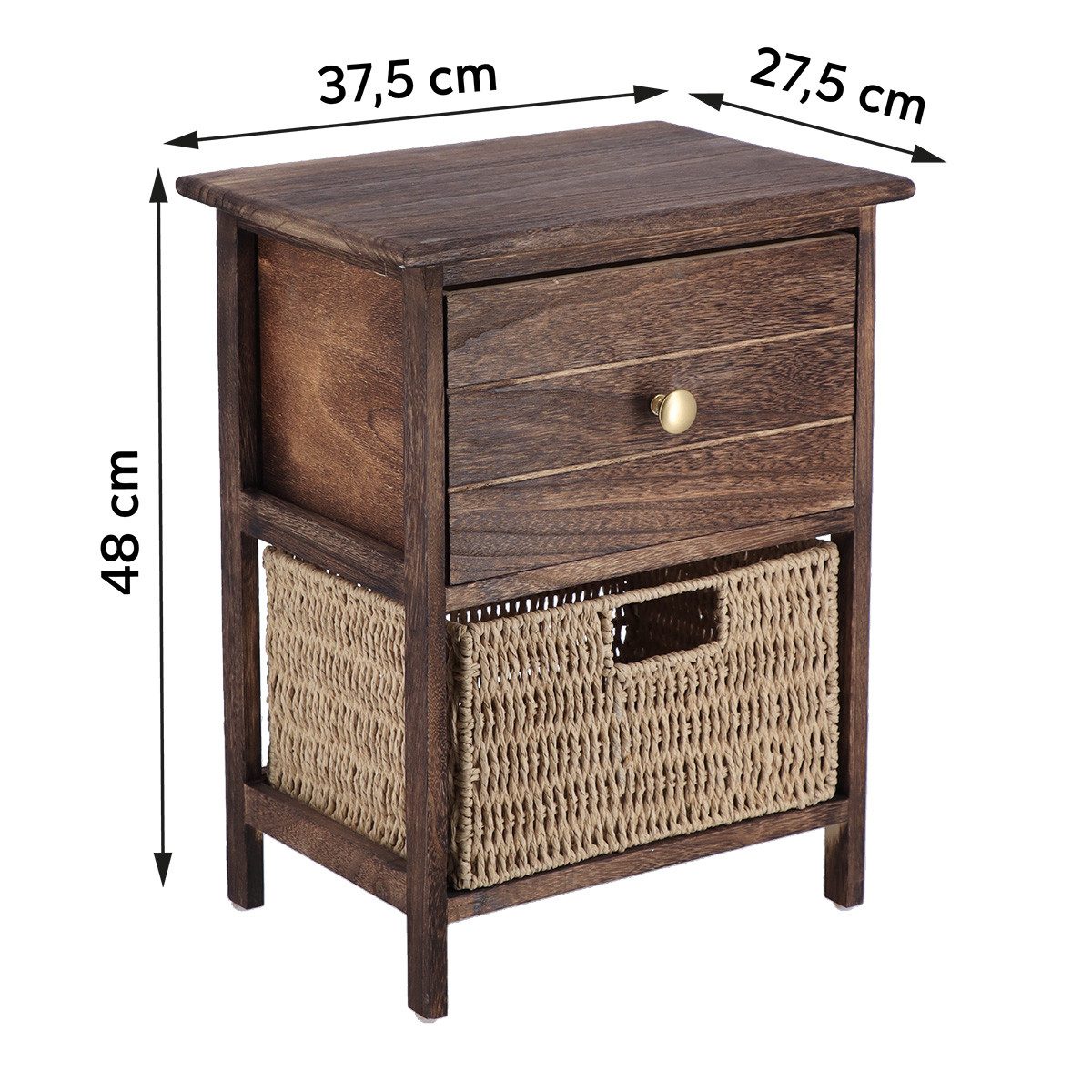 TENDANCE Nachtkommode Badregal Bad Regal Nachttisch Badezimmerschrank Badschrank rustikal