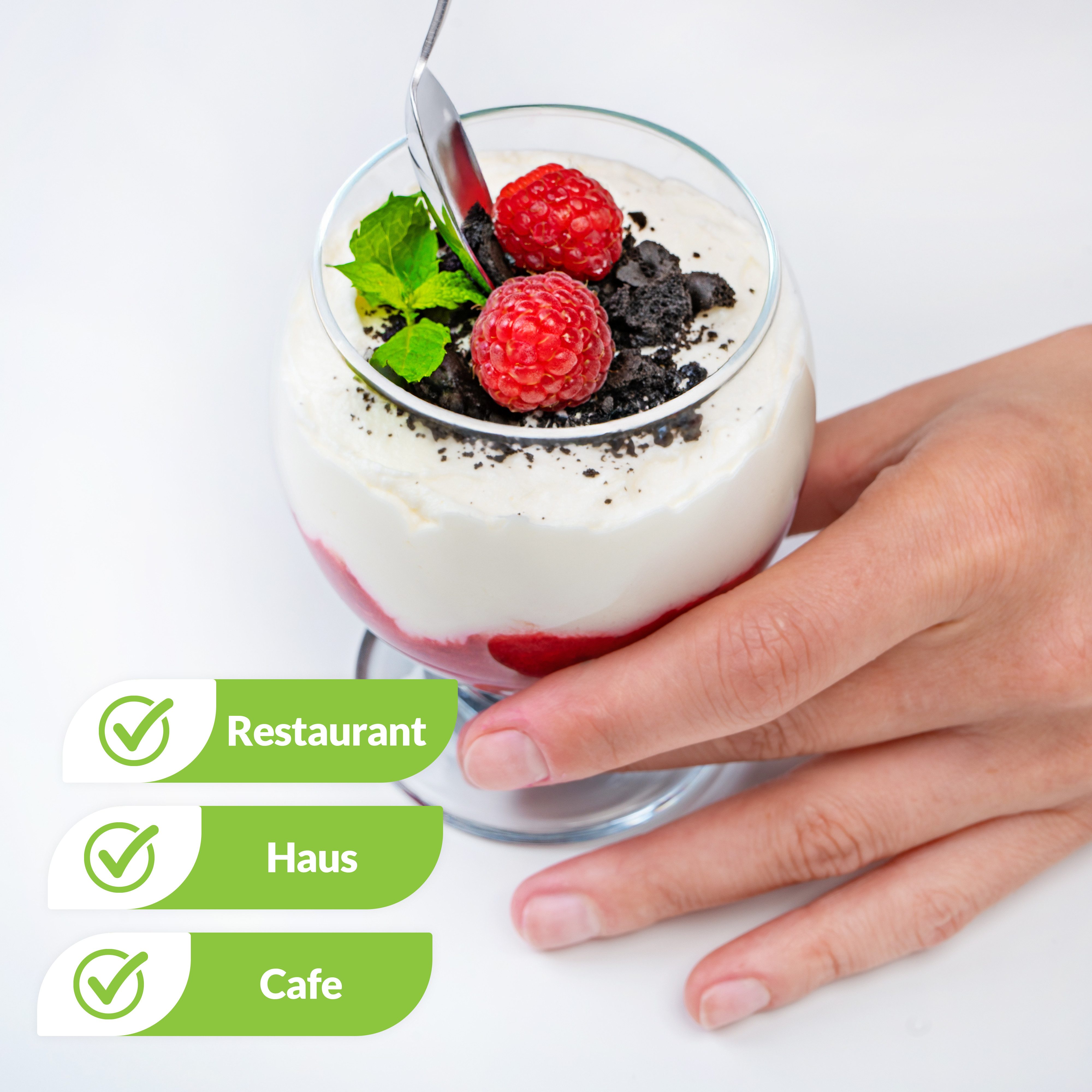 KONZEPT Eisschale Dessertgläser Set aus Glas, Eisbecher 280 ml, (6-tlg), ideal für Sorbet, Dessert, Tiramisu, Pudding, Eis, Panna Cotta