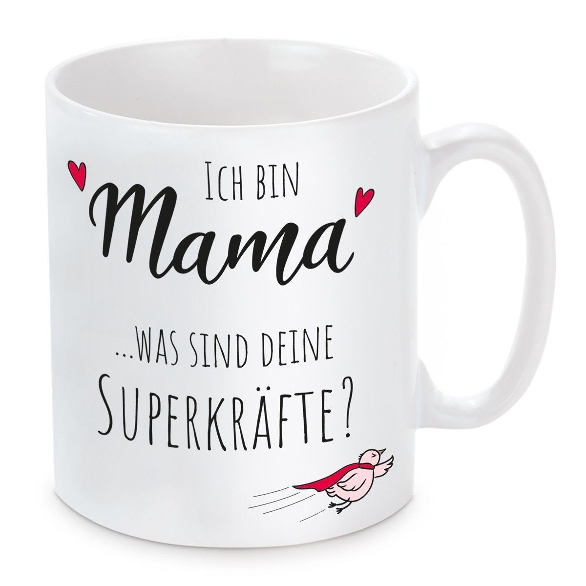 Kaffeebecher Mama Tasse Superkräfte?, Keramik, und bin Kaffeetasse was mit spülmaschinenfest mikrowellengeeignet sind Ich Motiv Herzbotschaft