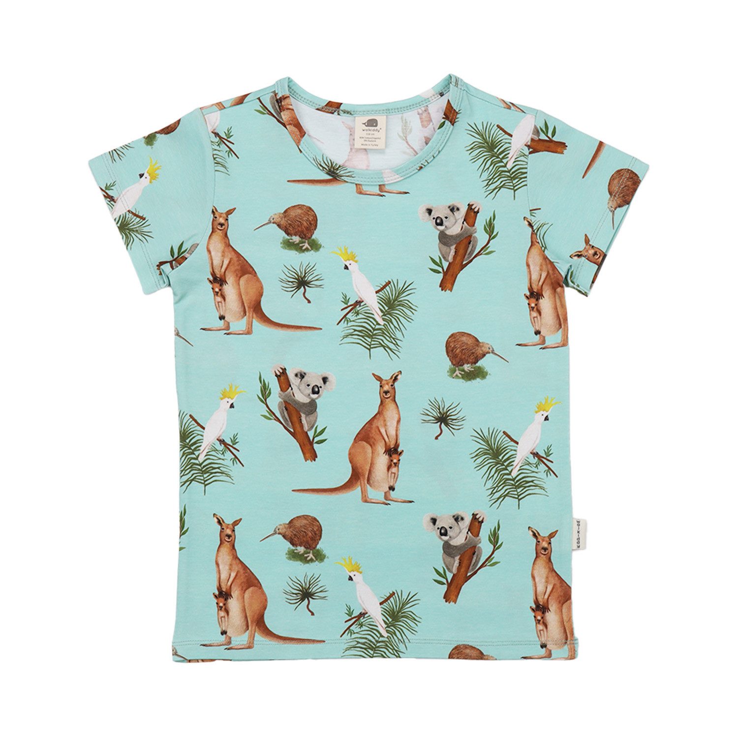 T-Shirt Walkiddy Kiwi-Vogel Kinder Bio Baumwolle GOTS Braun -