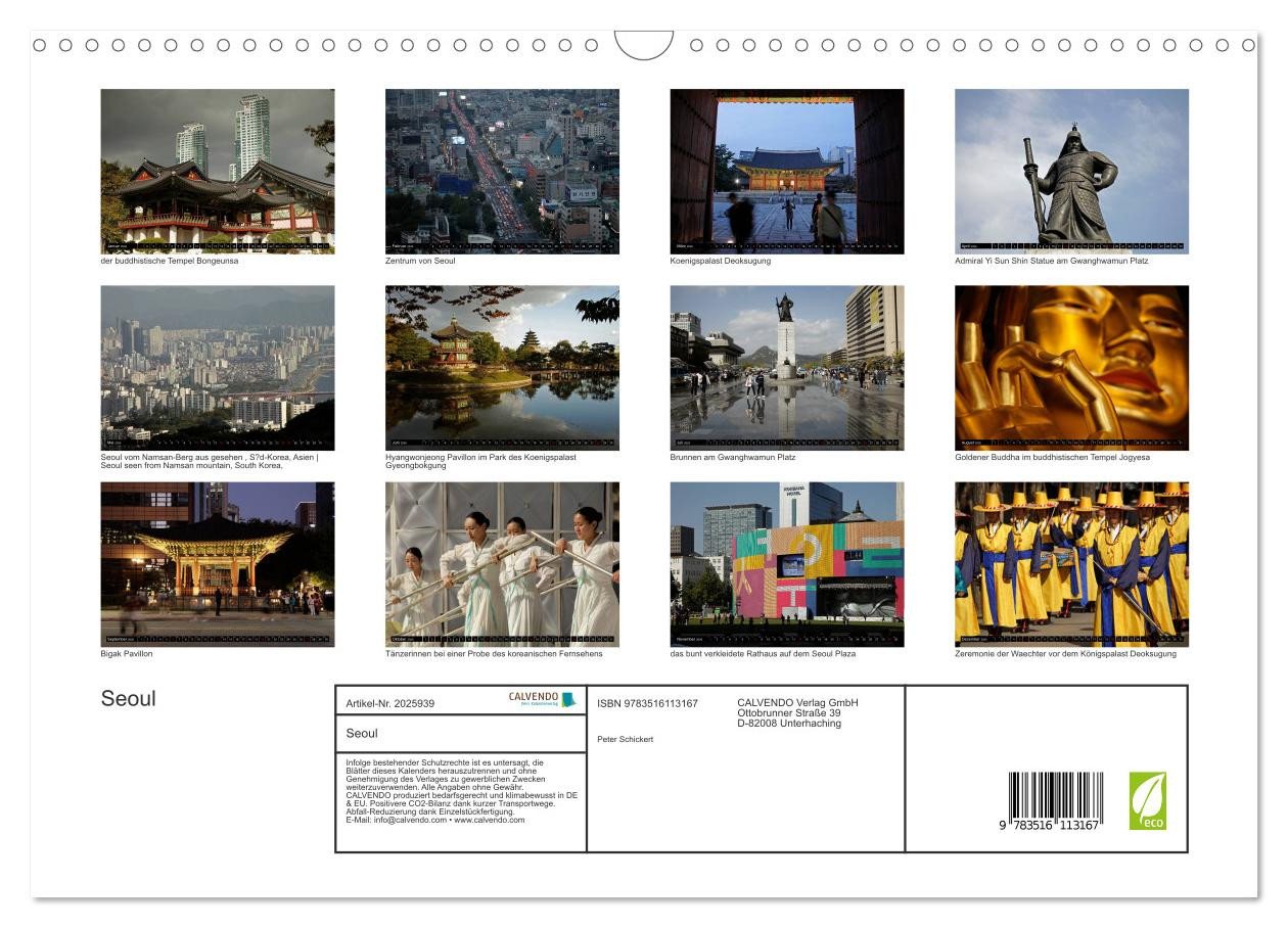 Thumbnail - CALVENDO Wandkalender Seoul (Wandkalender 2026 DIN A3 quer), CALVENDO Monatskalender