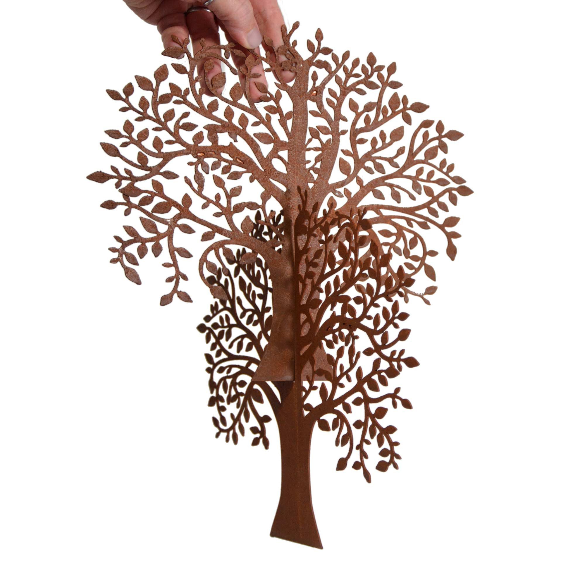 UNUS GARDEN Dekofigur Baum Rost bestehend aus 2 Steckelementen (30x24,5 cm (HxB), Gartendeko Rostdeko Dekostecker rostige Deko Garten robust – Bild 5 von 5