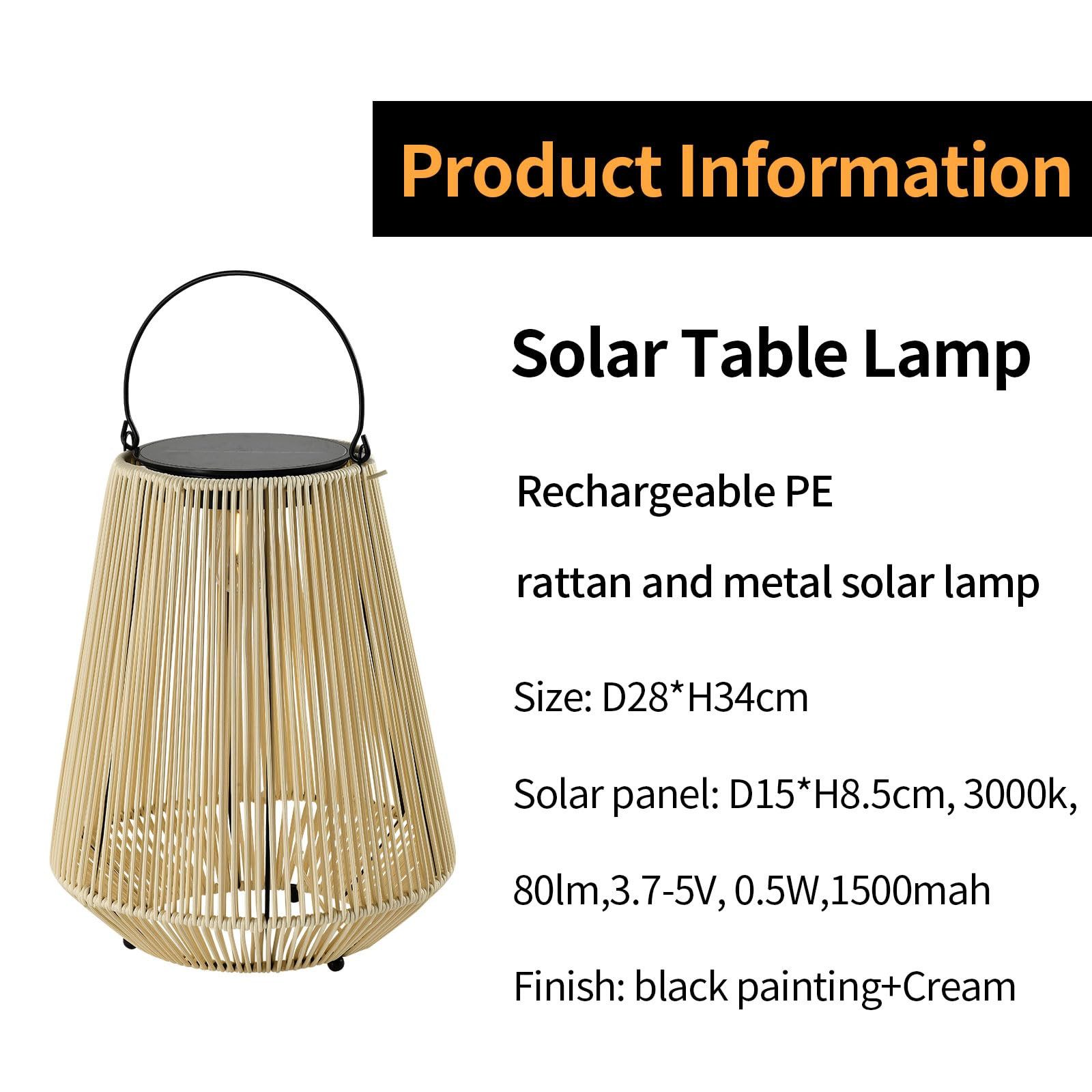 LQWELL LED Solarleuchte Solarleuchten/Solarlampe 2in1 Solarladung&USB Aufladung Solarlampen, LED fest integriert, LED Solarleuchte Außen kabellos Rattan Indoor Dekorative Nachtlicht mit Ladekabel, für Garten Balkon Camping Schlafzimmer Hof Rasen