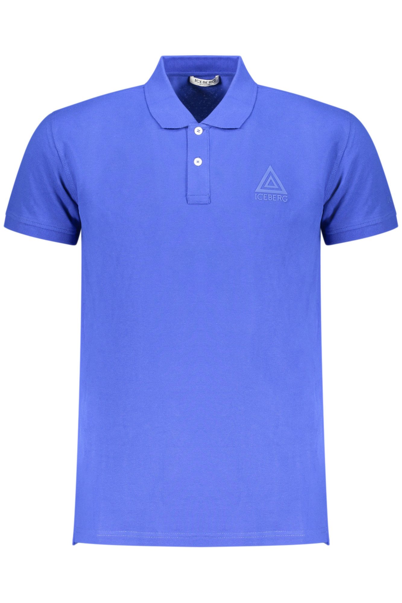 ICEBERG Poloshirt Kurzarm Herren Polo Blau mit Dreieck & Relieflogo -