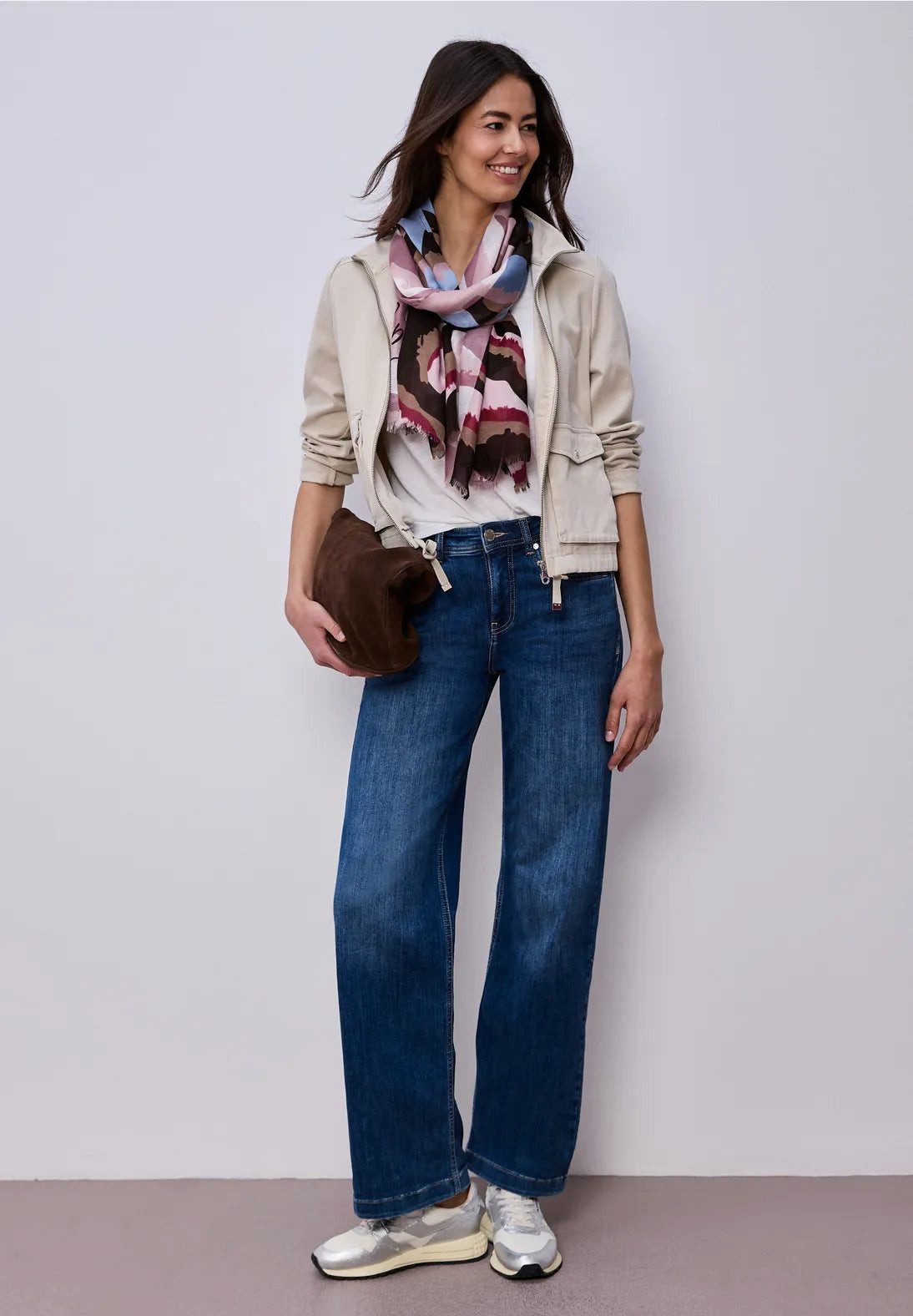 STREET ONE Schal Schal mit Multicolor Muster und Wording, (1-St) günstig online kaufen