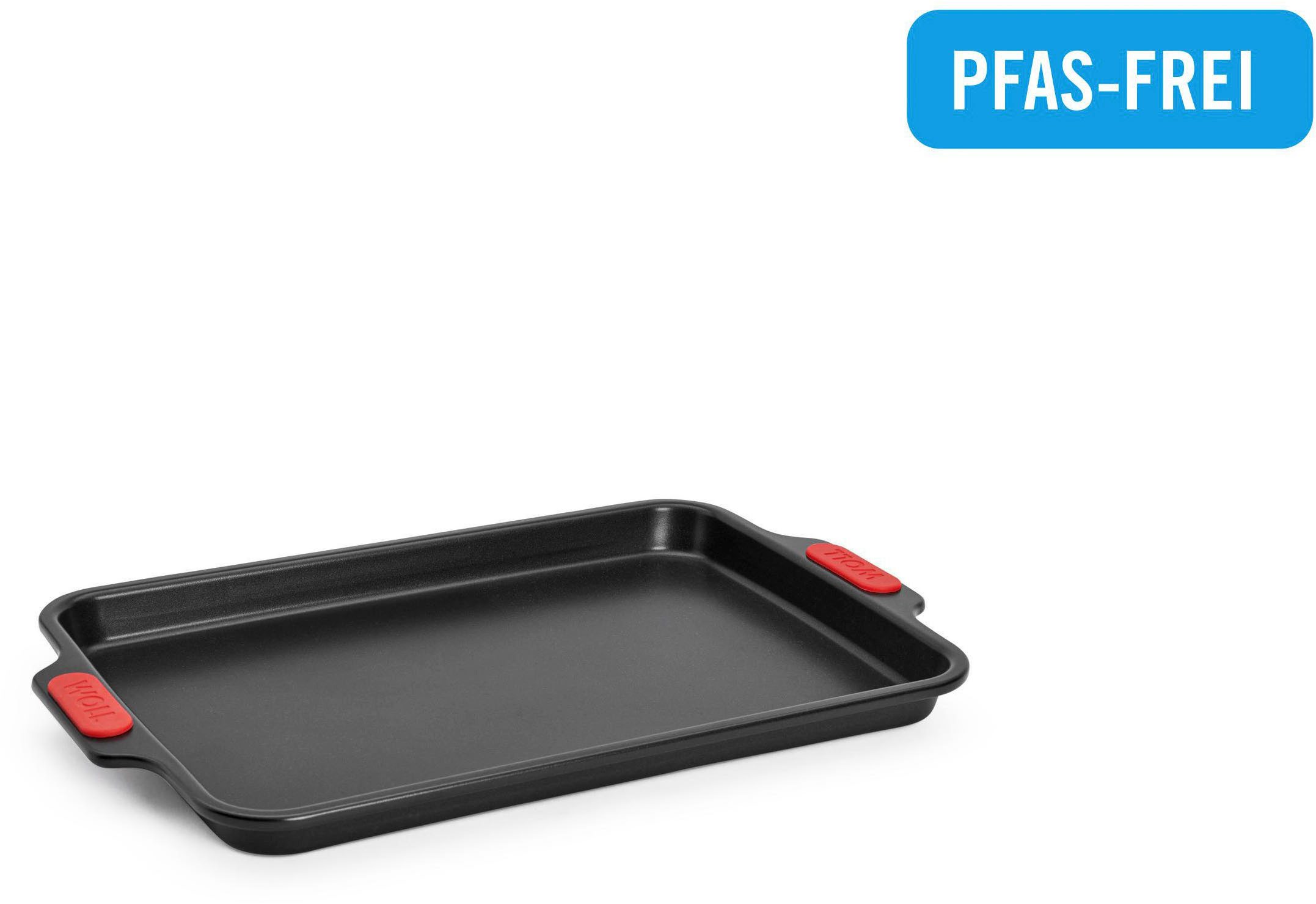 WOLL Backform Woll Let's bake! Backblech, 23x33 cm, (1-tlg), mit Antihaftversiegelung und integrierten Silikongriffen, PFAS-Frei