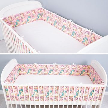 Amilian Bettnestchen Bettumrandung (Made in EU) 420x30 cm - für Babybett 140x70 cm geeignet, (140 x 70 cm geeignet (rundherum) mit Kantenschutz, Nestchen), Umrandungen, Bettausstattung, Bettschlange