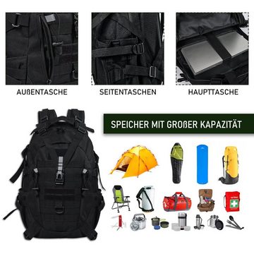 TAN.TOMI Wanderrucksack Wanderrucksack Trekkingrucksack Rucksack Outdoor, mit Gepolsterten Sowie Verstellbaren Ergonomischen Schultergurte