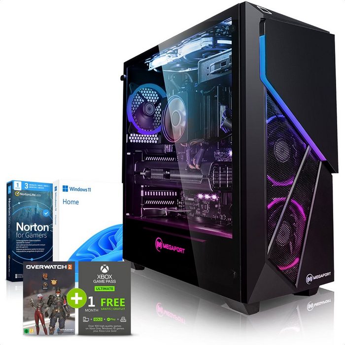 Megaport Gaming-PC (AMD Ryzen 7 5800X 8x3 80 GHz 5700X GeForce RTX 4070Ti 16 GB RAM 1000 GB SSD Windows 11 WLAN)