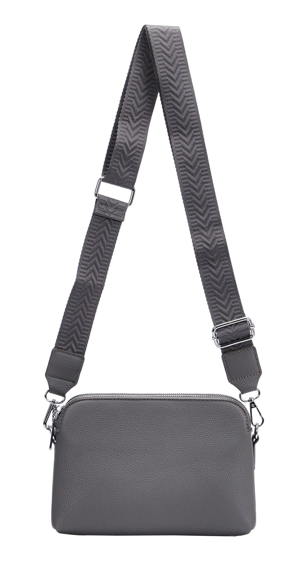 ITALYSHOP24 Schultertasche Damen Tasche Bodybag Umhängetasche Crossbody Brusttasche Handtasche, Crossover Muster Taschengurt Smartphone Geldtasche Abend Handy Clutch