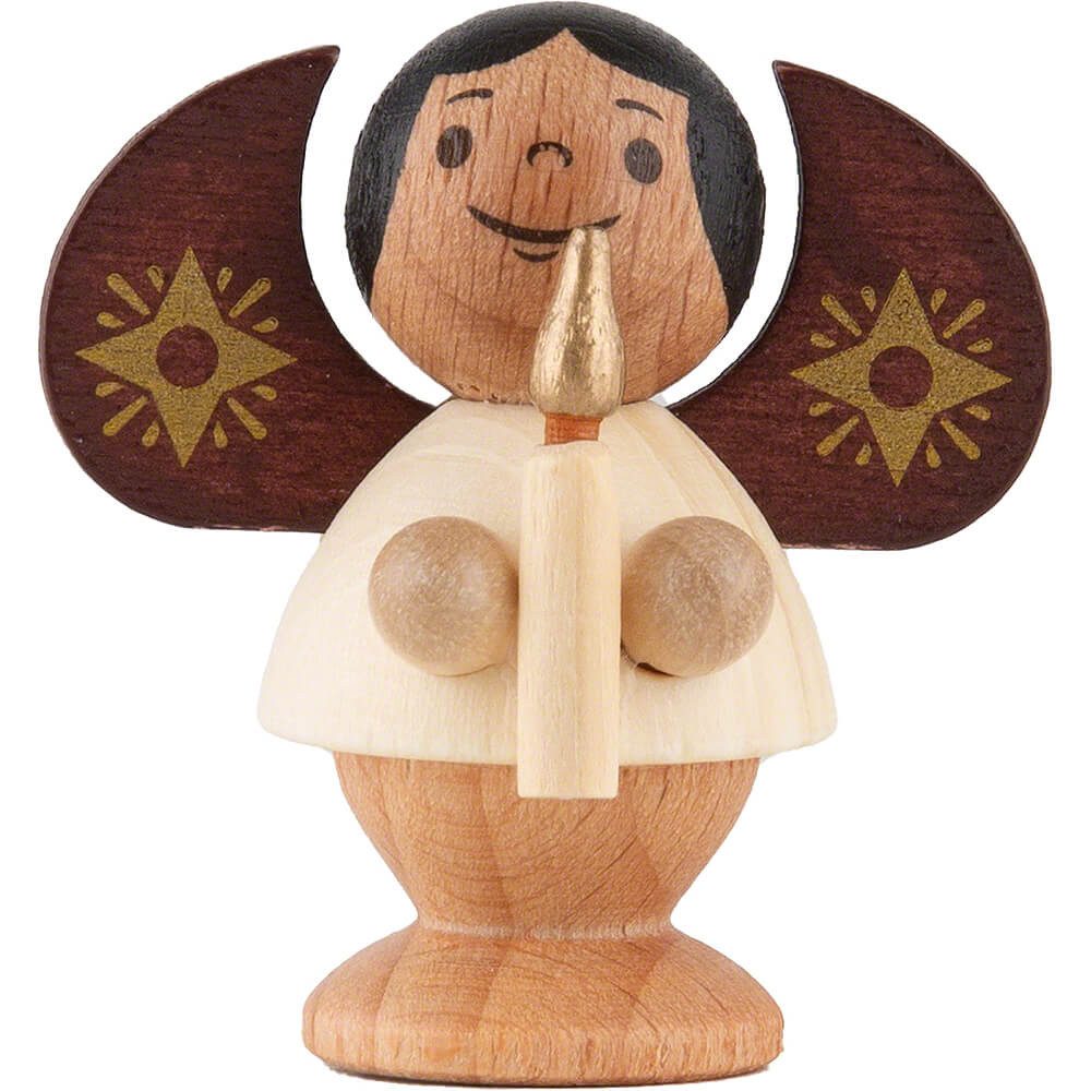 Spielwarenmacher Günther e.K. Dekofigur Sternengel mit Kerze natur (4,5cm) von Spielwarenmacher Günther