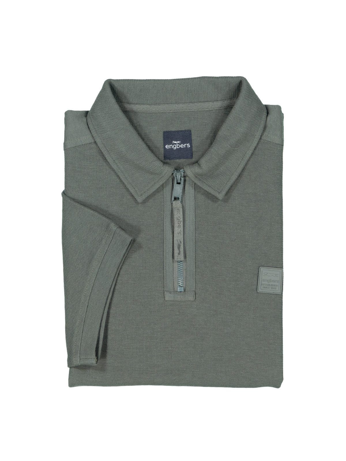 Engbers Poloshirt Herren Poloshirt mit Reißverschluss, Dunkelgruen