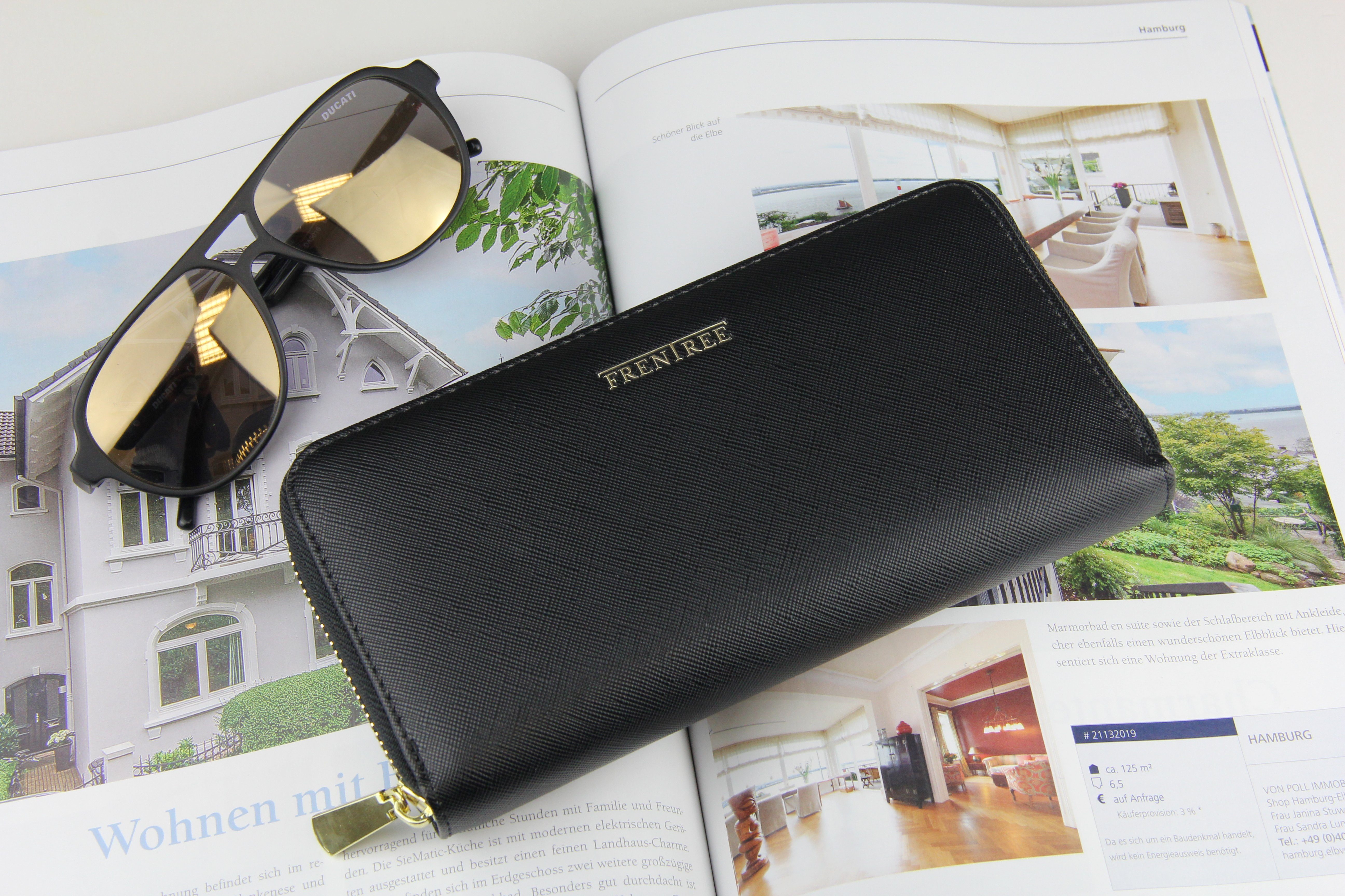 Portemonnaie Damen Frentree Geschenkbox mit RFID Geldbörse, Smartphonefach, Schutz, inkl. Weiß