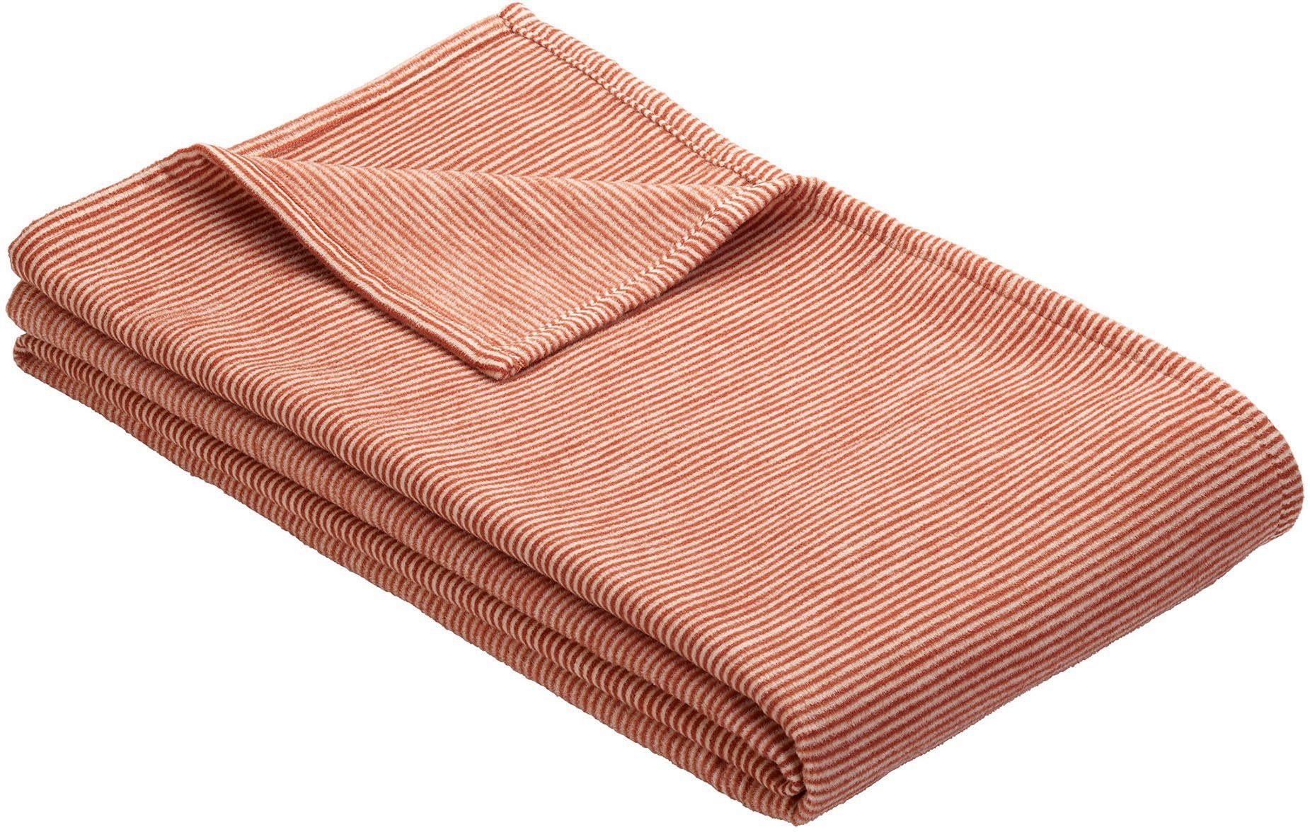 Wohndecke Turin, IBENA, 140 x 200 cm (Breite x Länge), mit feinen Streifen, günstig online kaufen
