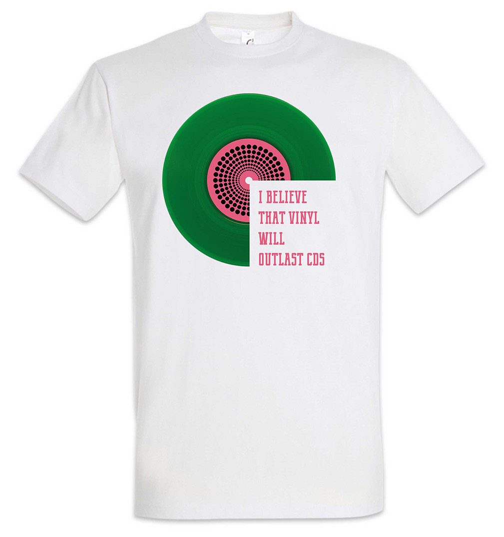Urban Backwoods Print-Shirt Schallplatte Will Outlast CD Herren T-Shirt Schallplatte Record Player (1-tlg) Musik Music DJ Turntables
