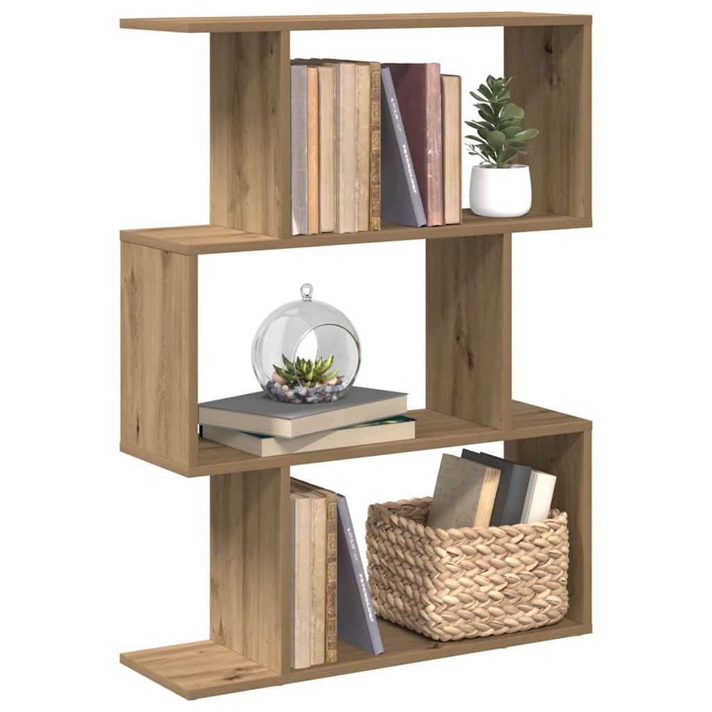vidaXL Bücherregal Raumteiler-Bücherregal 3 Fächer Artisan-Eiche 70x24x97 cm, 1-tlg. – Bild 2 von 5