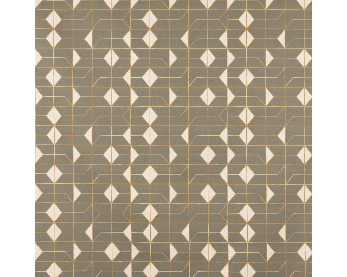 Thumbnail - SCHÖNER LEBEN. Stoff Dekostoff Baumwolle Navani3 Art Deco Geometrie khakigrün gold beige 1, Digitaldruck