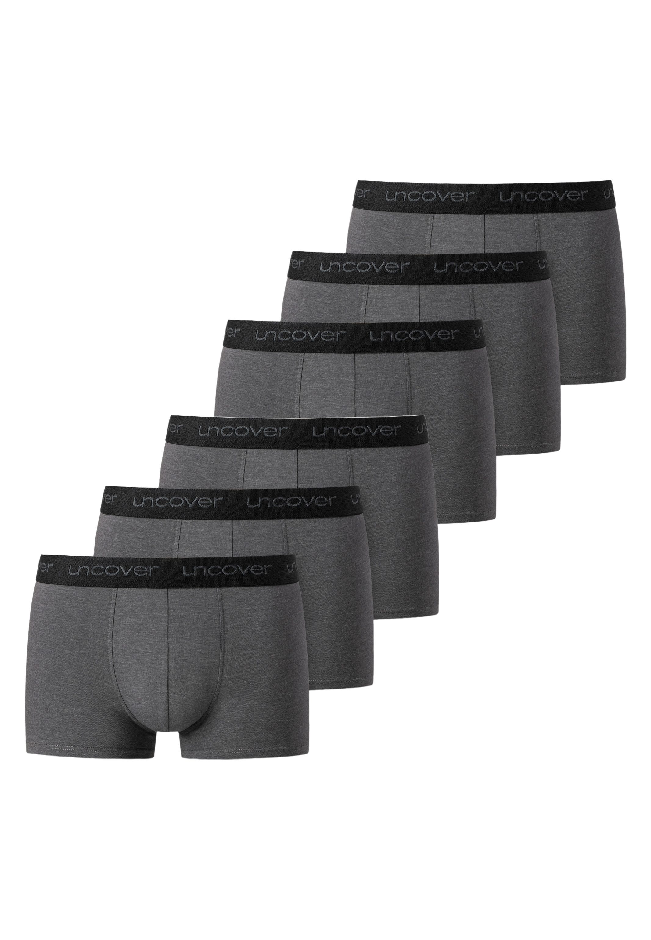 uncover by SCHIESSER Retro Boxer 6er Pack Basic (Spar-Set, 6-St) Retro Short / Pant - Baumwolle - ohne Eingriff