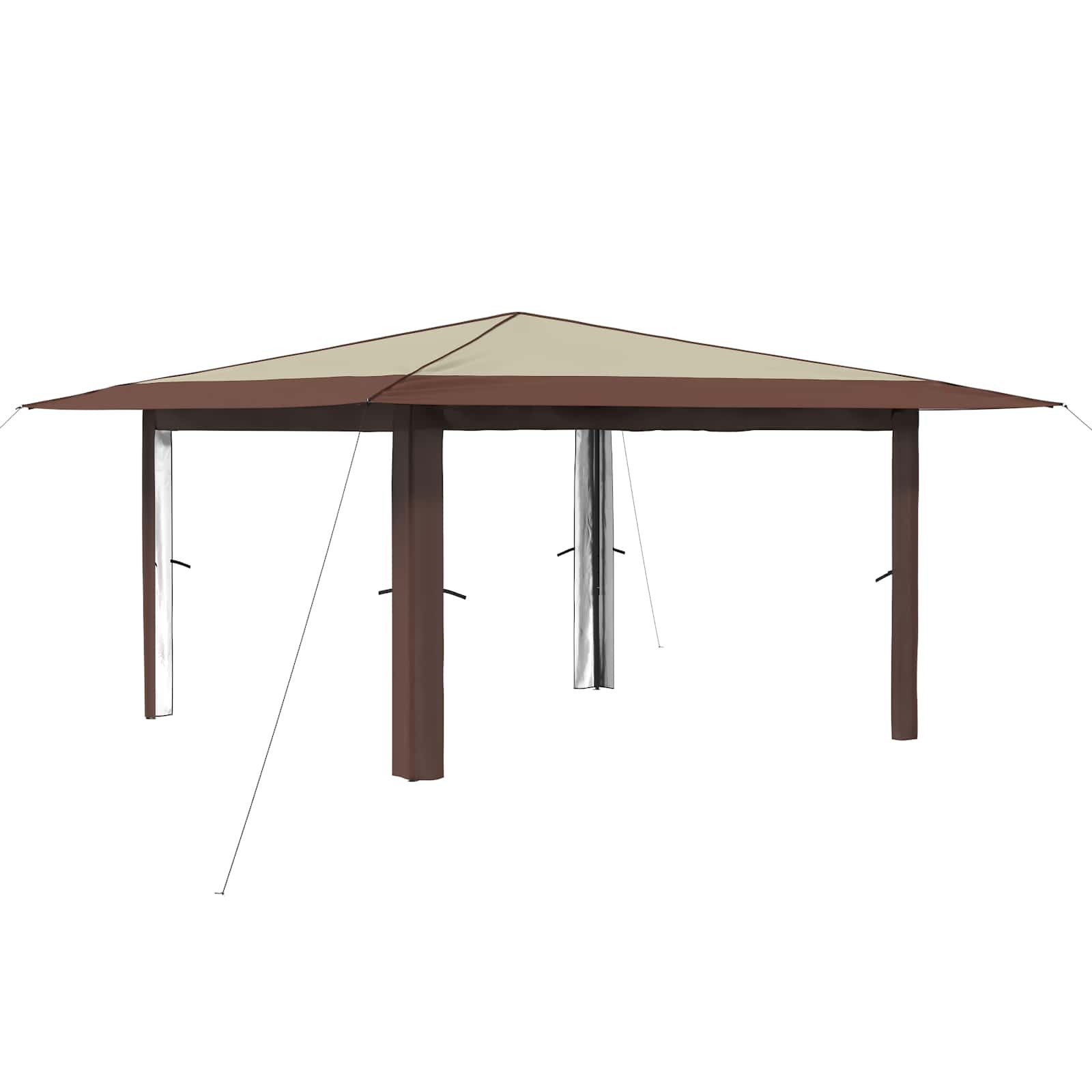 vidaXL Partyzelt Pavillon ohne Seitenwand 4 x 4 m Creme und Braun