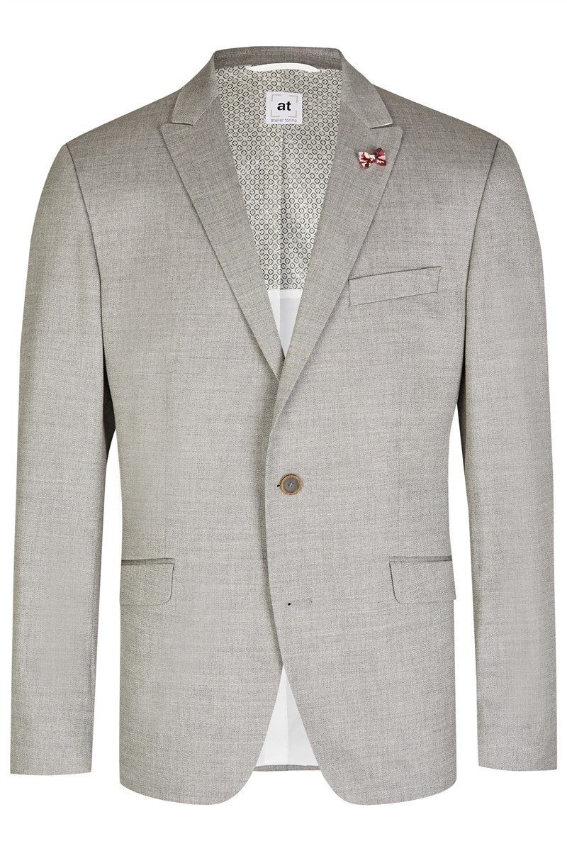 Atelier Torino Sakko Atelier-Torino MIX&MATCH Herren Sakko Drop8 Hellgrau meliert