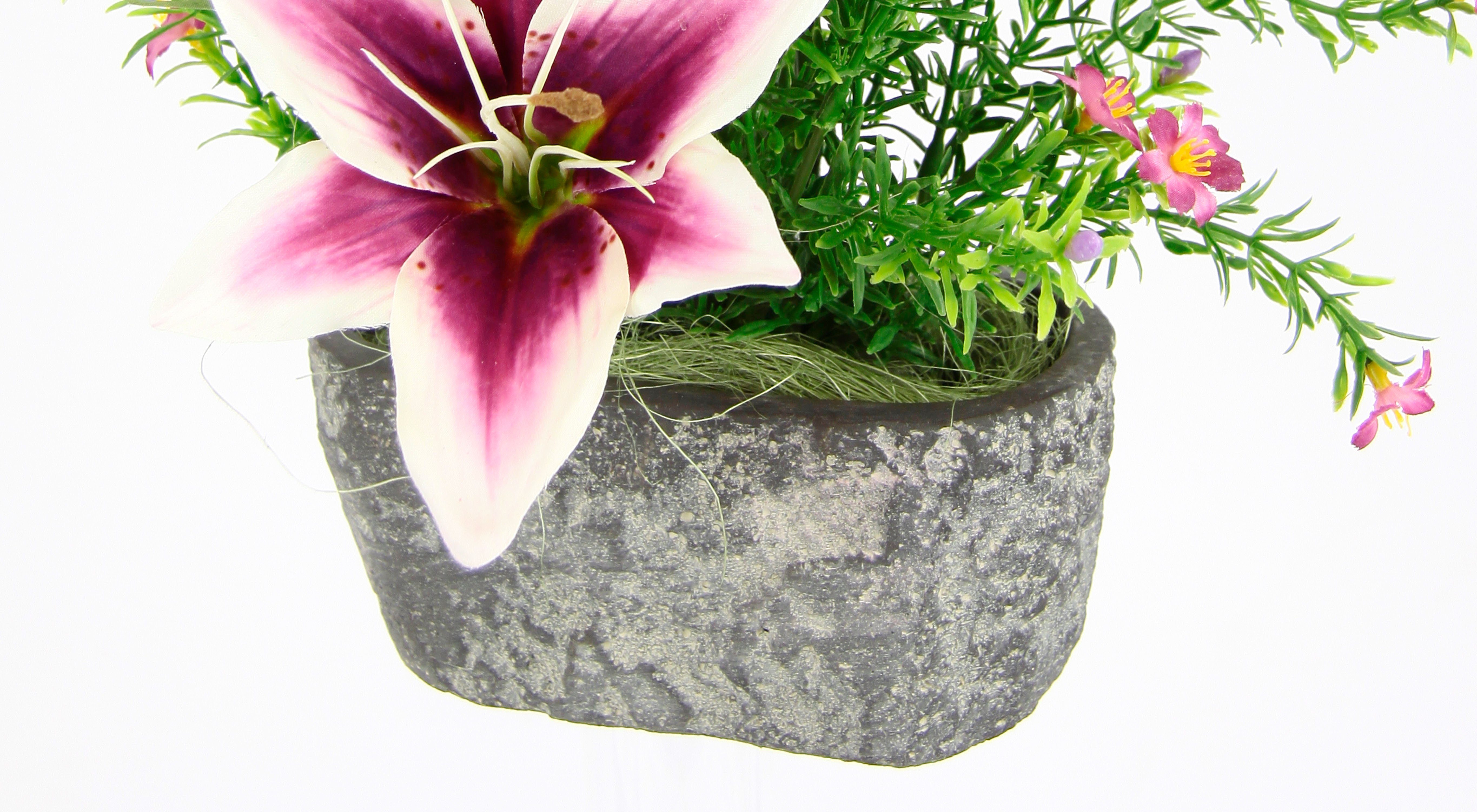 Kunstpflanze Lilien, OTTO home, Höhe 42 cm, Arrangement im Topf