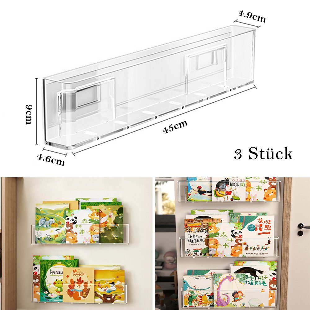 NUODWELL Wandregal Acryl Wandregal Klar, Schweberegal Bücherregal, Aufbewah günstig online kaufen