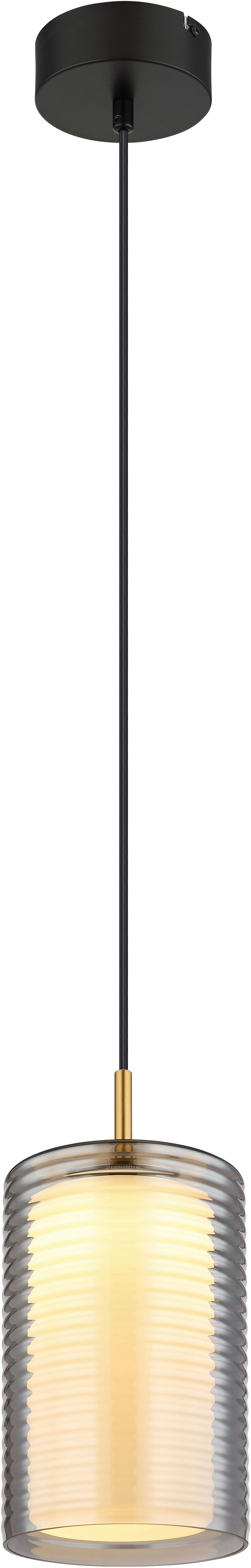 GLOBO LIGHTING LED Pendelleuchte LAMPIGNA, LED fest integriert, Warmweiß, Hängelampe/Hängeleuchte/Wohnzimmer/Esstisch/rauchfarben