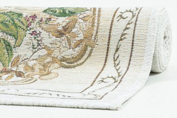 Teppich Flomi Floral, THEKO, rechteckig, Höhe: 3 mm, gewebt, Blumen Design, ideal im Wohnzimmer & Schlafzimmer