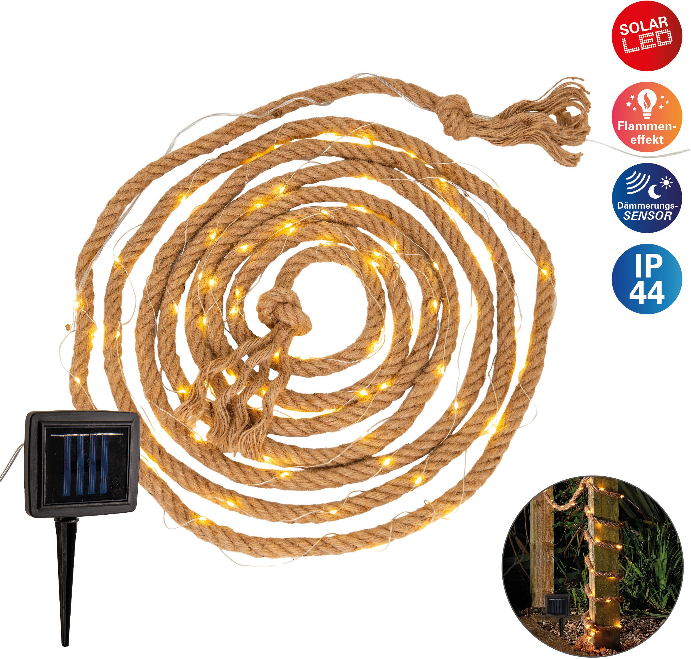 näve LED Solarleuchte Solar-Lichterkette "CANAMO", LED fest integriert, War günstig online kaufen